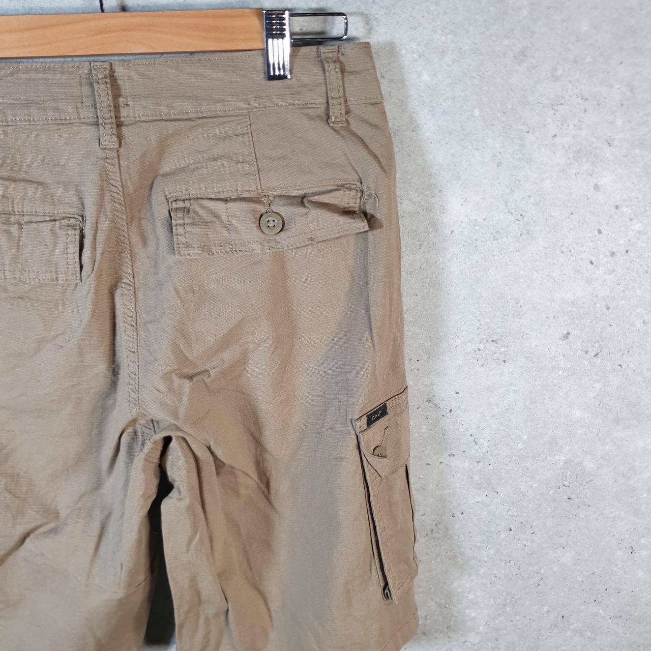 Vintage Lee Chino Shorts Jorts Cargo Mens W29 Brown Baggy Cotton