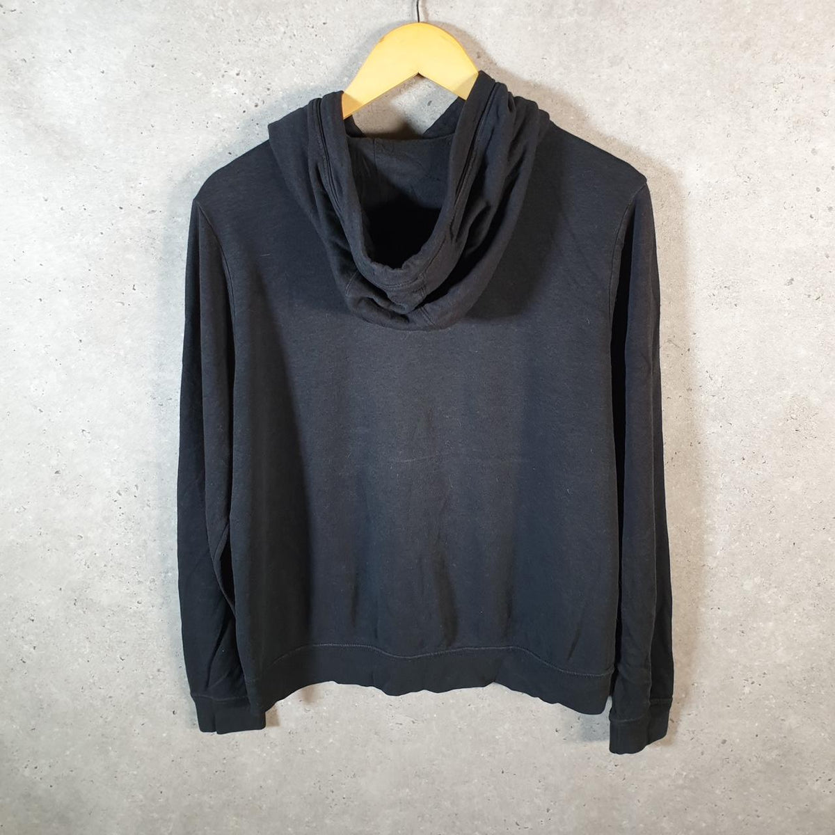 Vintage Nike Club Hoodie Womens Medium Black Swoosh Y2K Pullover