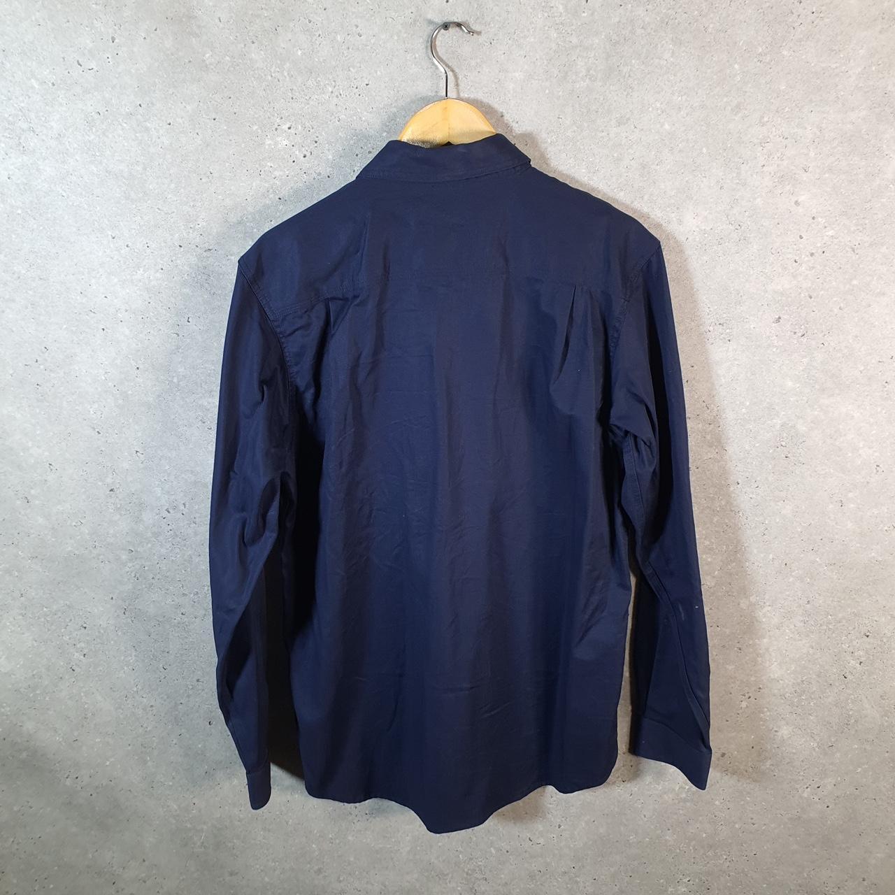 Vintage Carhartt Shirt Button Down Mens Medium Blue Long Sleeve Chore Utility Relaxed - Big Fish Vintage