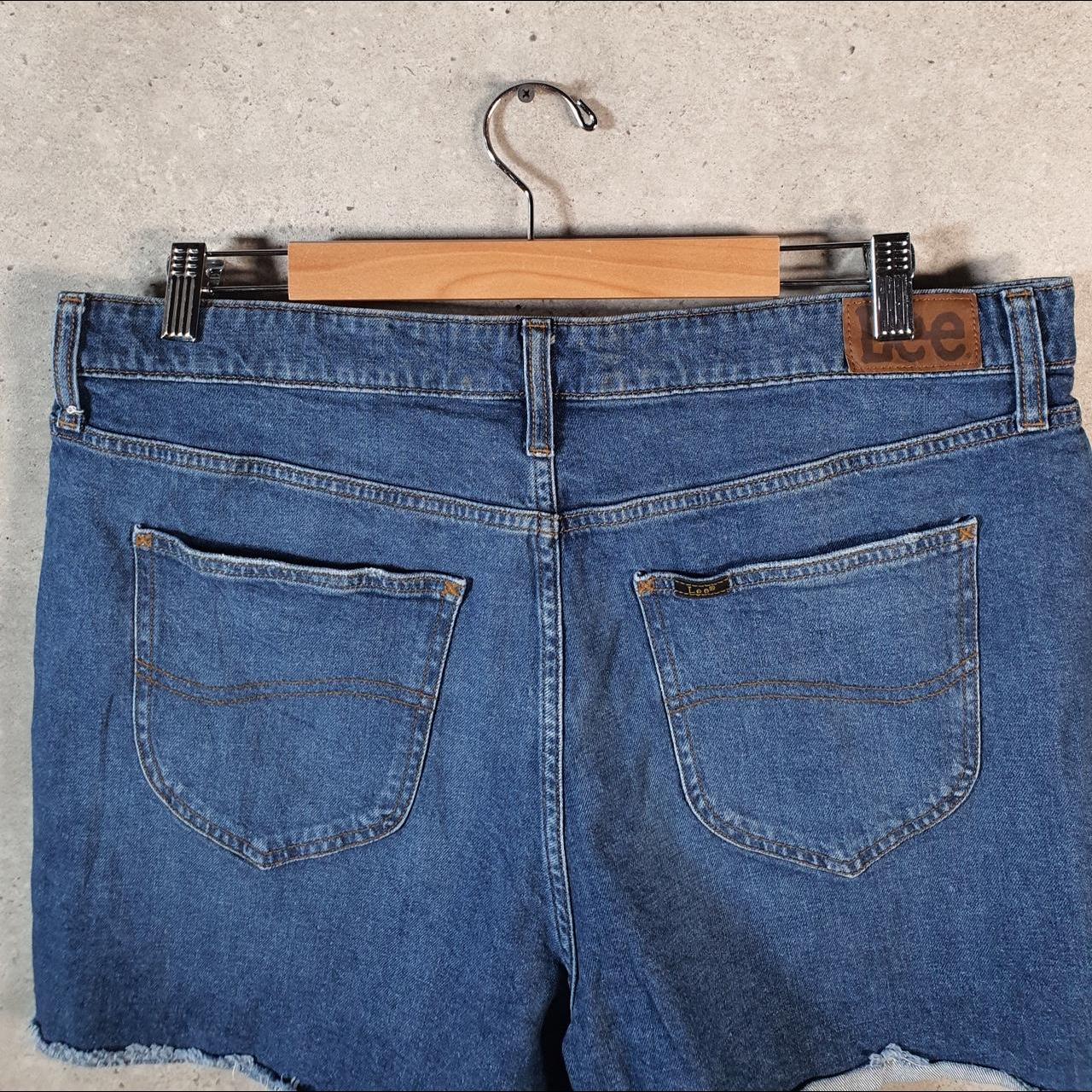 Vintage Lee Low Rise Baggy Shorts Jorts Cargo Womens W36 Blue Relaxed Denim A4543