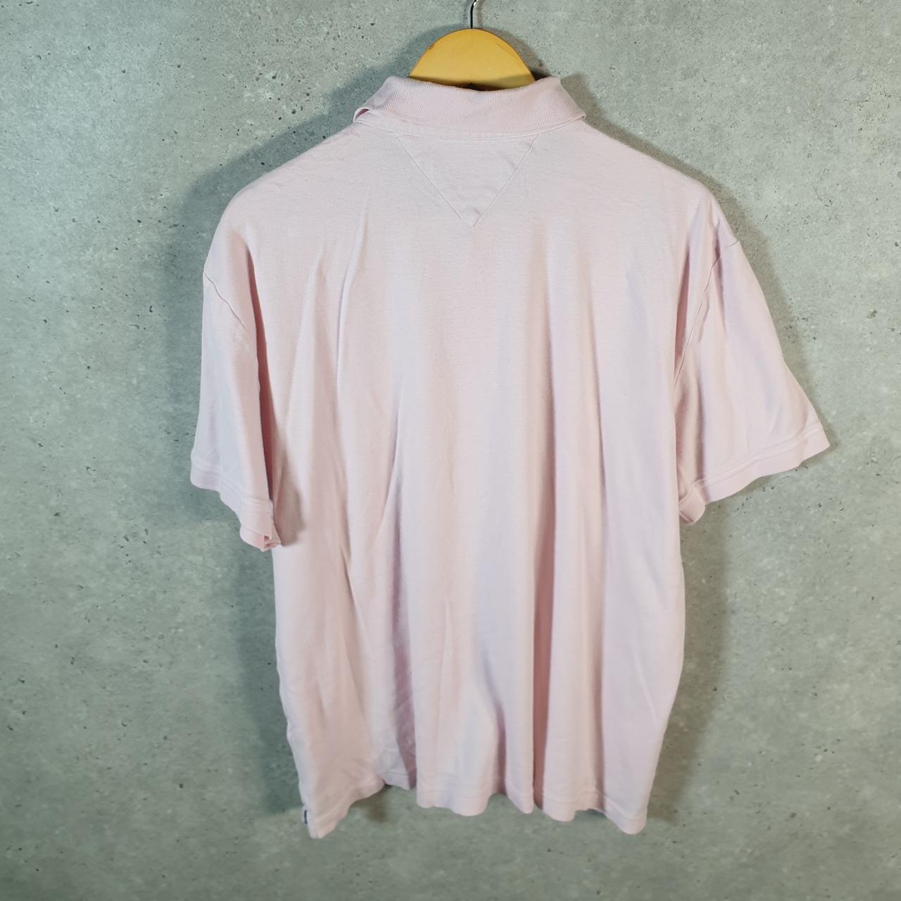 Vintage Tommy Hilfiger Polo Shirt Men’s XL Pink Custom Fit Embroidered Logo