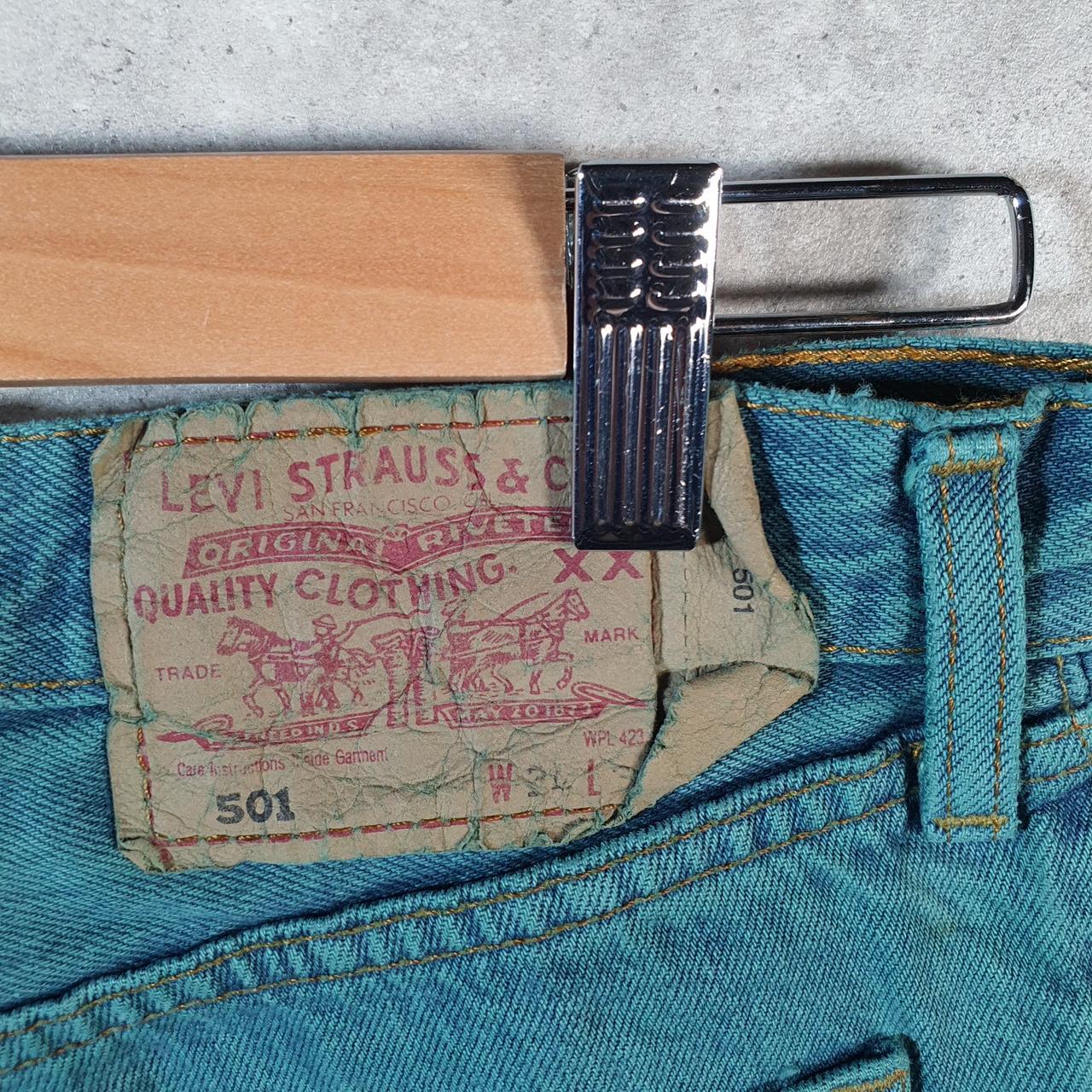 Vintage Levi’s 501 Cut Off Baggy Shorts Jorts Cargo Womens W28 Blue Relaxed Denim A4474