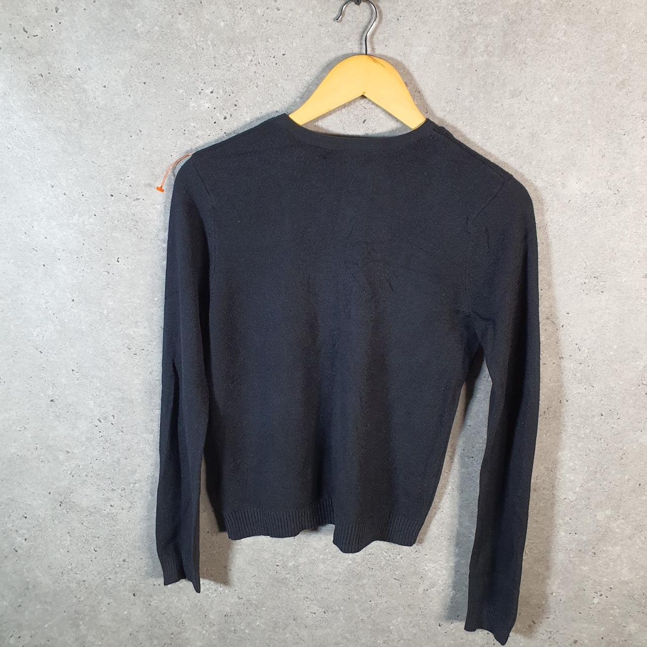 Vintage Ralph Lauren Polo Knit Sweater Womens Medium Black Cotton Pullover