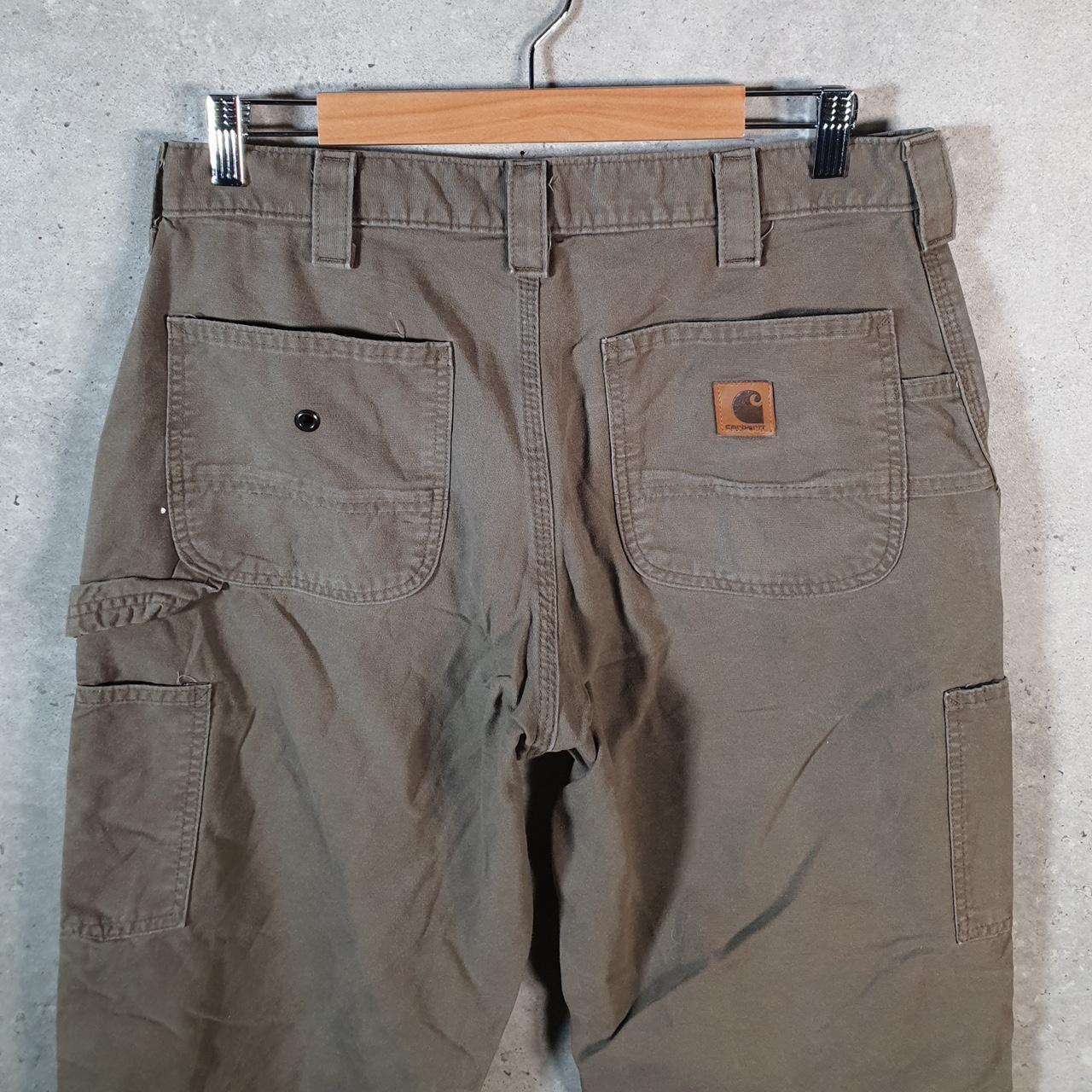 Vintage Carhartt Carpenter Trousers Mens W34 L32 Brown Original Dungaree Fit Workwear USA