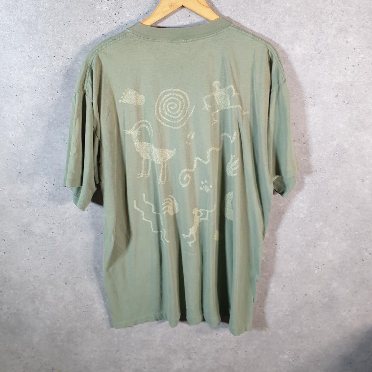 Vintage Soft Goods Native American Graphic 90s USA Single Stitch T Shirt Men’s XL Green