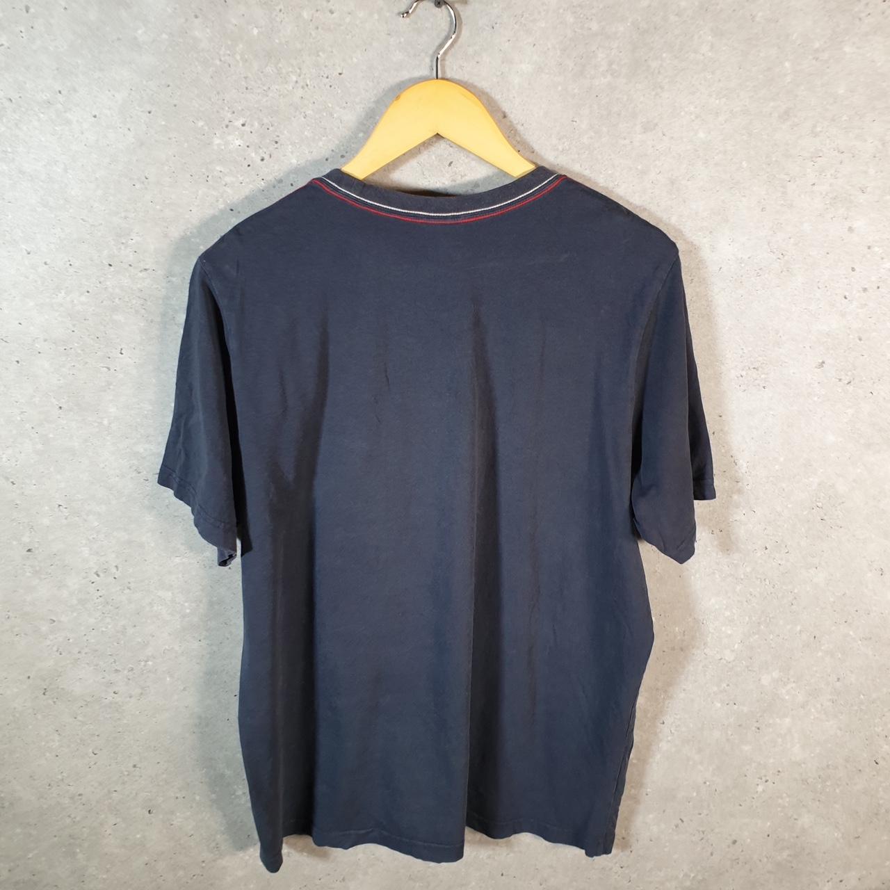 Vintage Adidas Spellout T Shirt Men’s Large Blue Three Stripes Logo Athletic