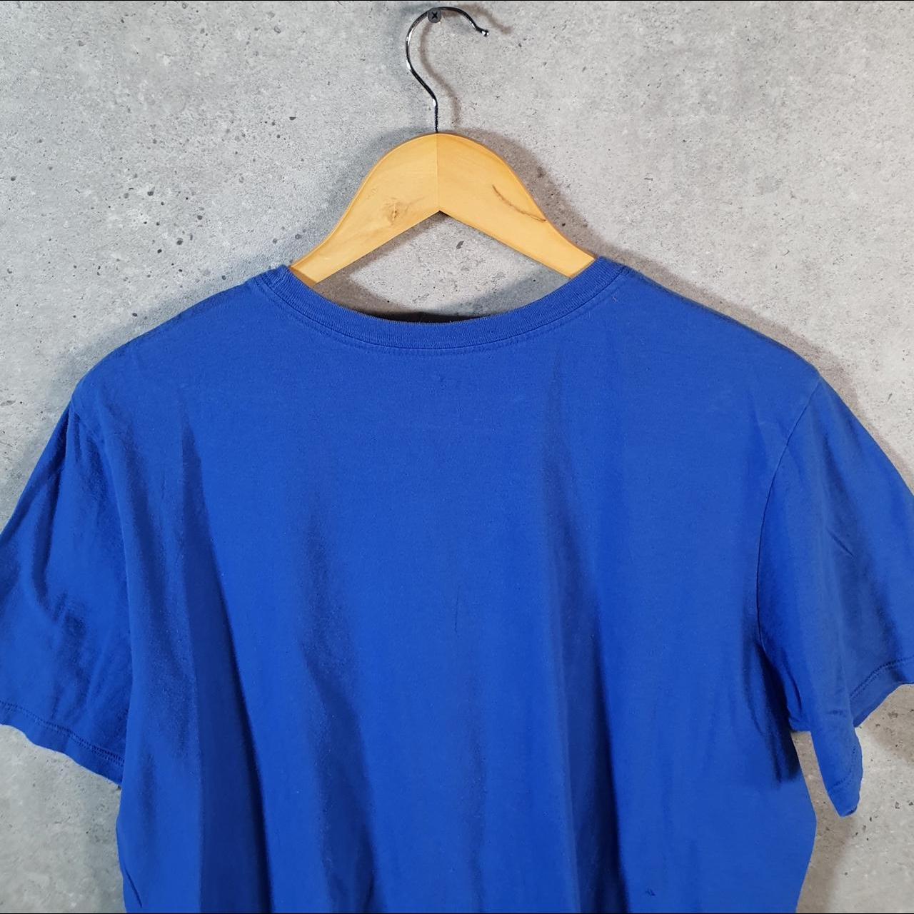 Vintage Nike T Shirt Men’s Large Blue Printed Single Swoosh Logo Athletic Big Fish Vintage