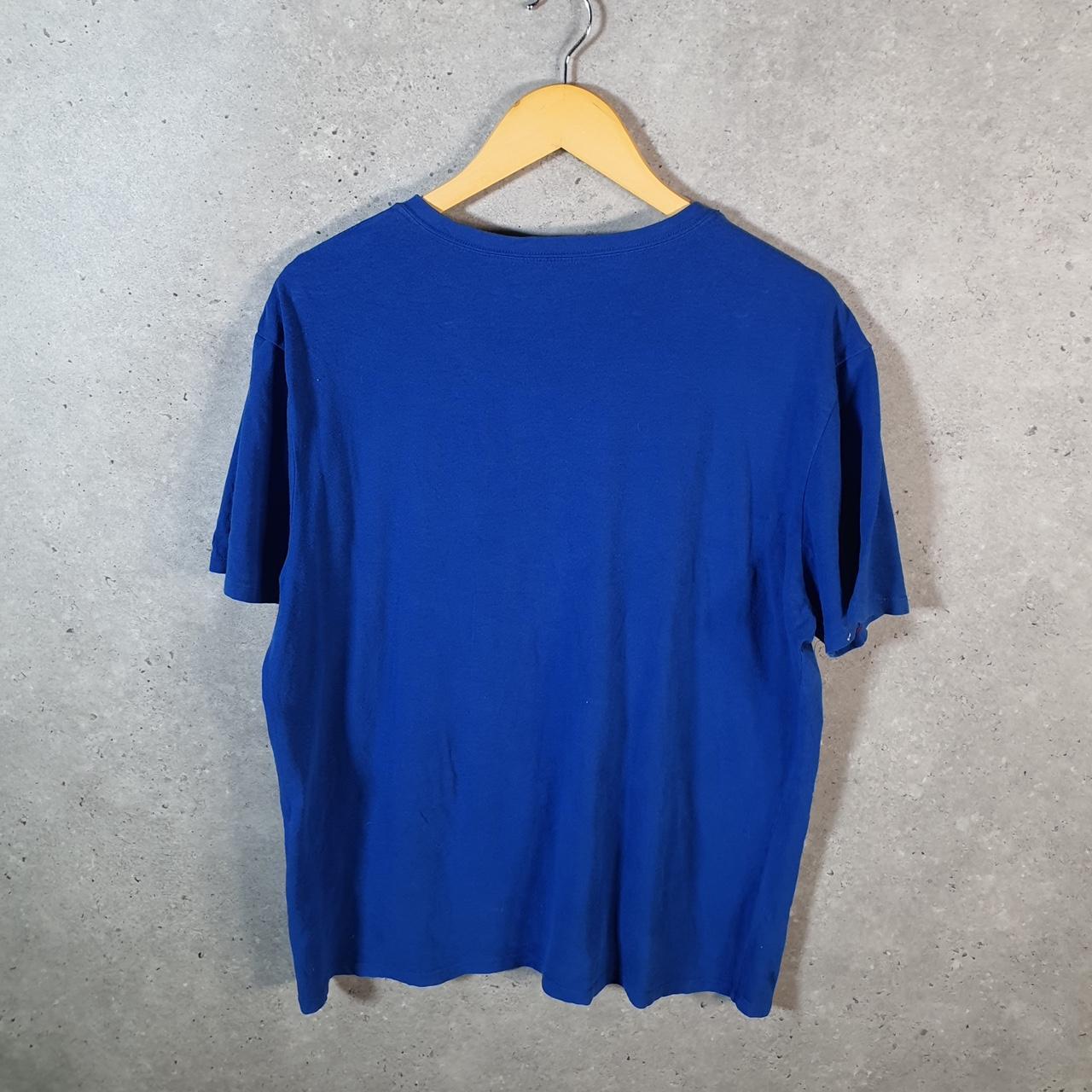 Vintage Tommy Hilfiger T Shirt Men’s Large Blue Custom Fit Embroidered Logo