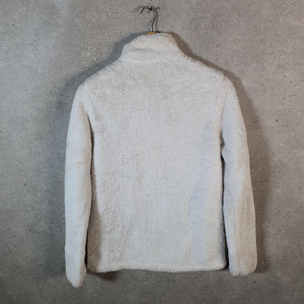 Vintage Fila Full Zip Fleece Sweatshirt Womens Medium Cream Embroidered Logo