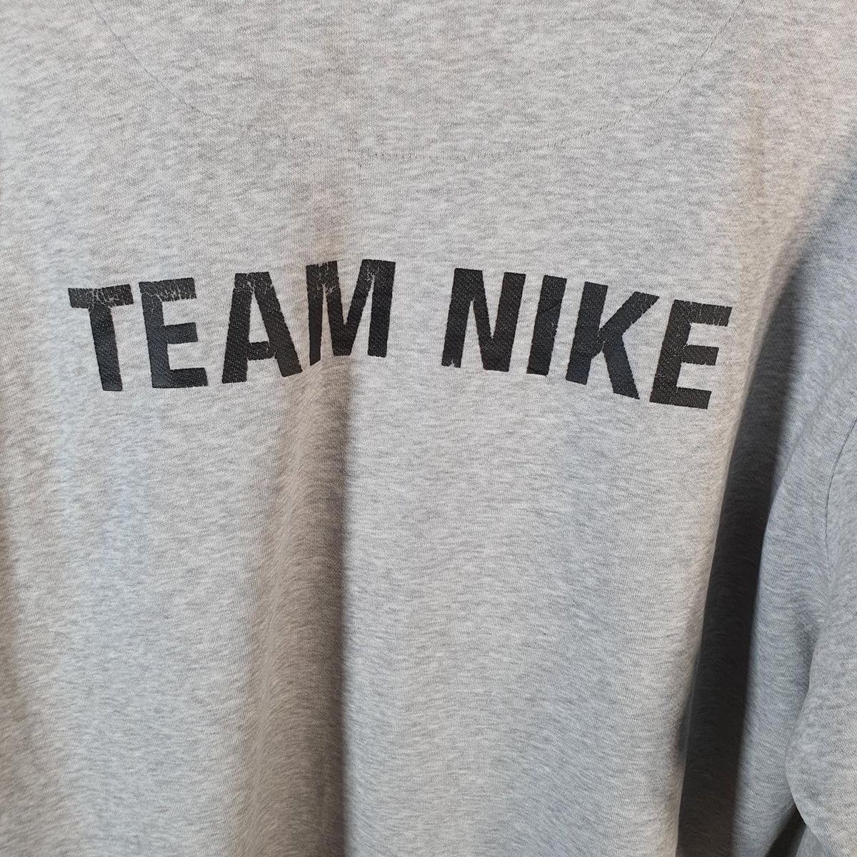 Vintage Nike 90s Embroidered Sweatshirt Men’s Large Grey Swoosh Y2K Pullover Logo