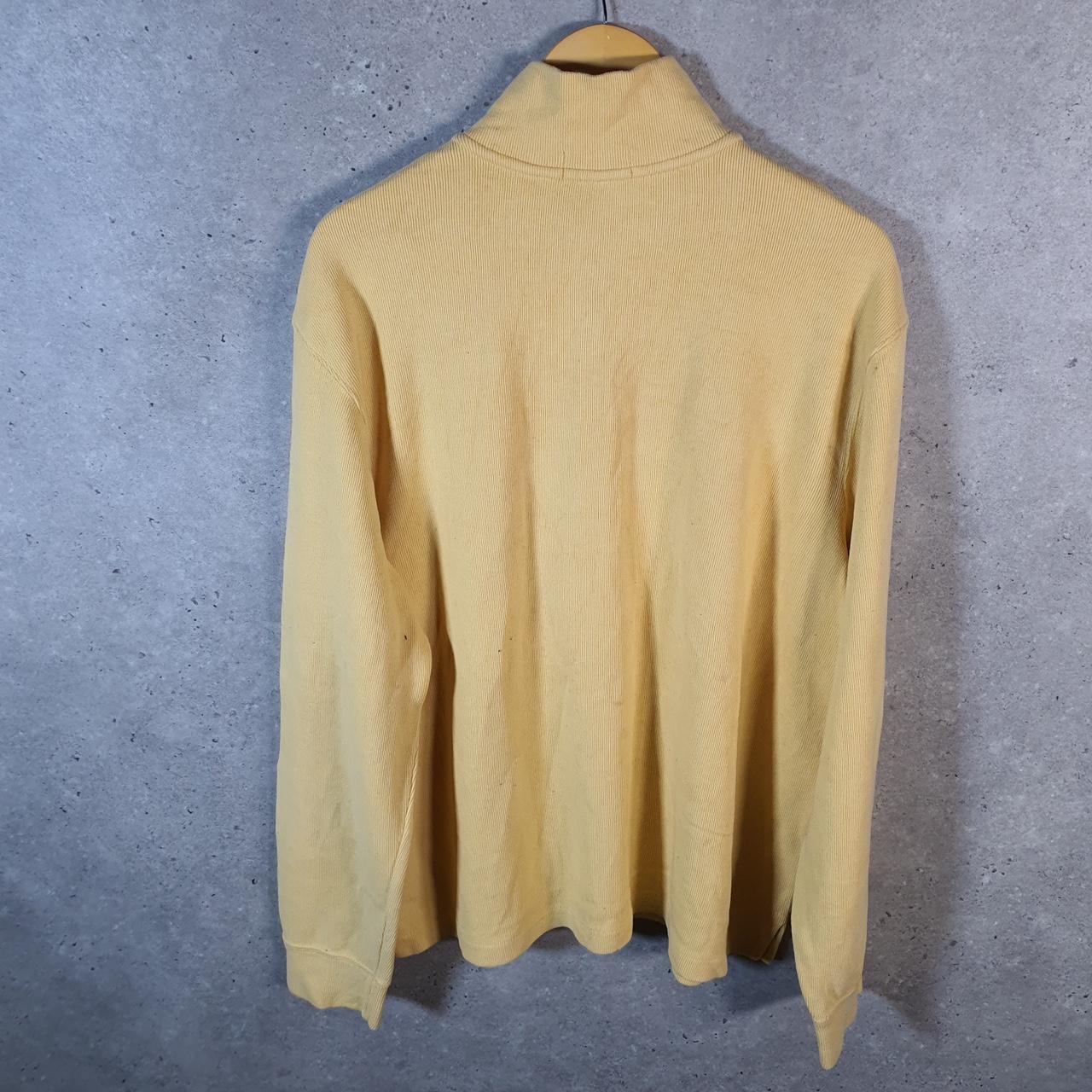Vintage Ralph Lauren Polo 1/4 Zip Sweatshirt Men’s XL Yellow Cotton Pullover Pony