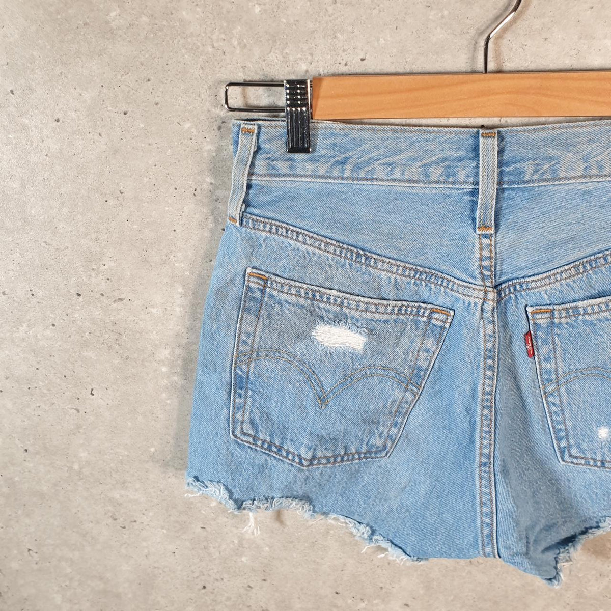 Vintage Levi’s 501 Cut Off Baggy Shorts Jorts Cargo Womens W25 Blue Relaxed Denim