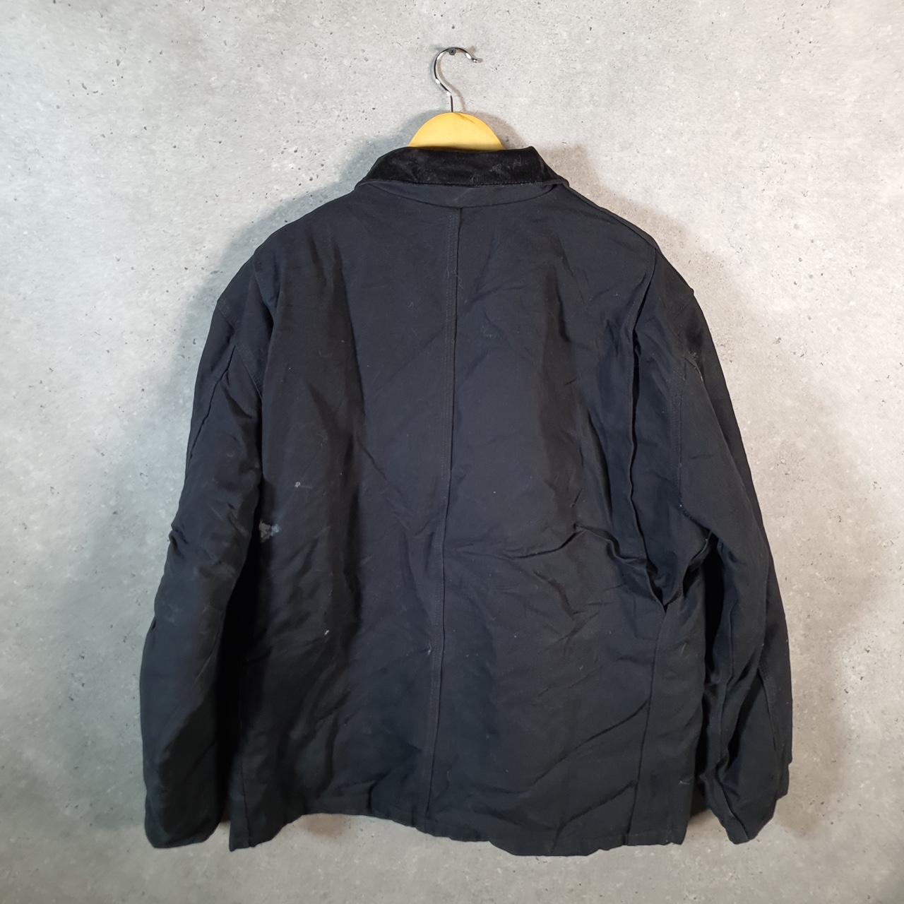 Vintage Carhartt Insulated Quilted Lined Duck Canvas Jacket Men’s Large Black Canvas USA G2116