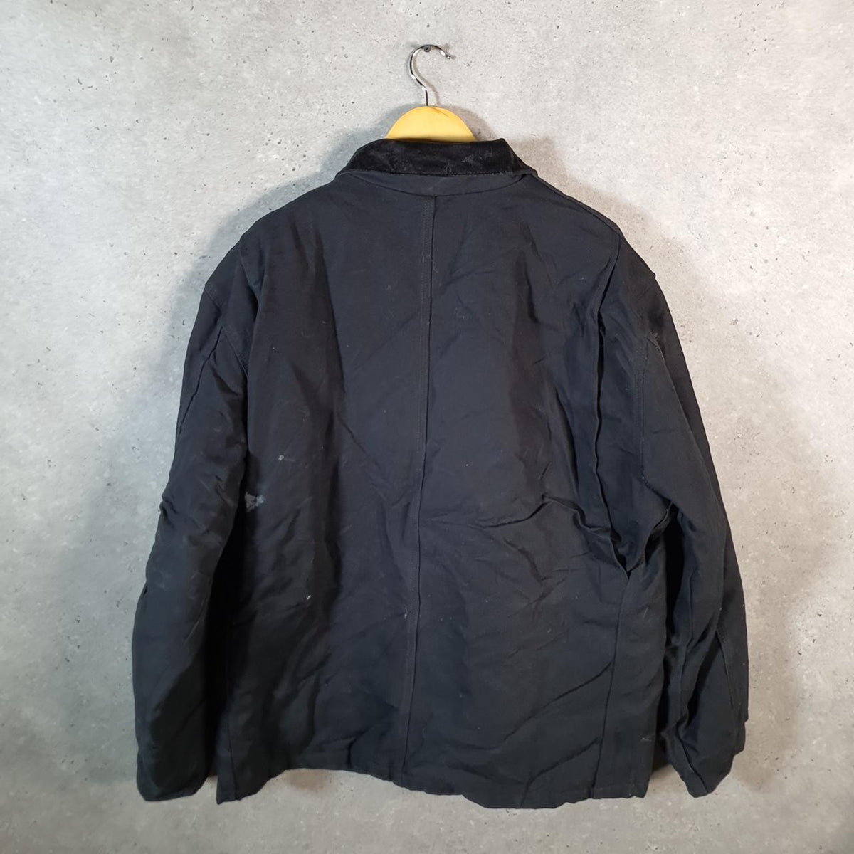 Vintage Carhartt Insulated Quilted Lined Duck Canvas Jacket Men’s Large Black Canvas USA G2116