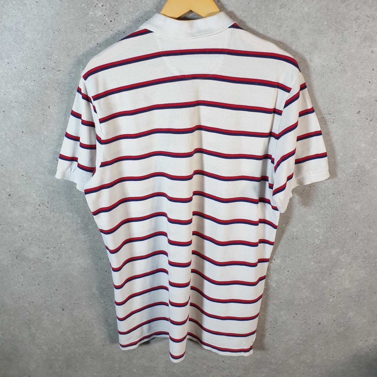 Vintage Chaps Ralph Lauren USA Shirt Men’s XL Striped White Cotton Custom Fit