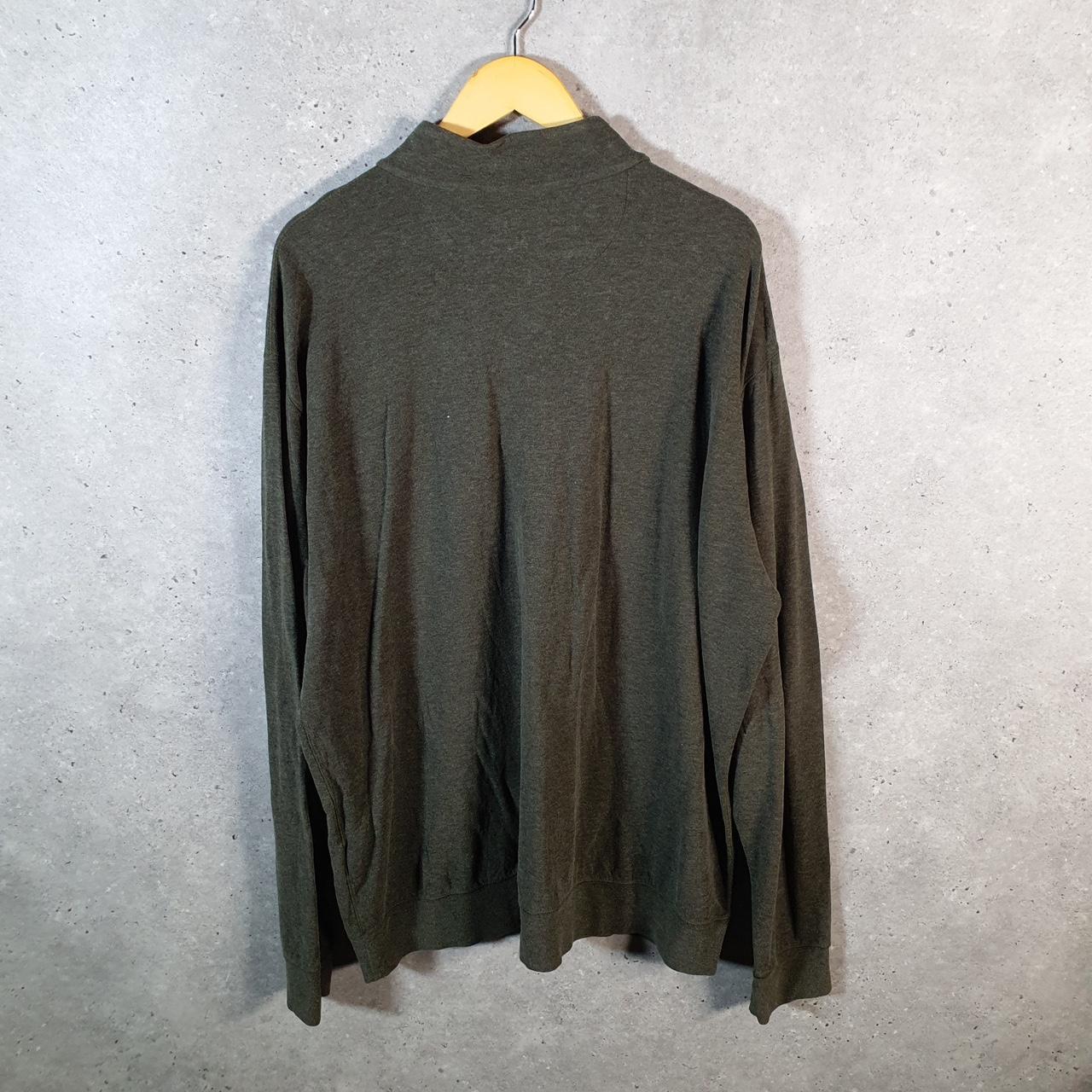 Vintage Ralph Lauren Polo Sweatshirt Men’s XL Khaki Green Cotton 1/4 Zip Pony