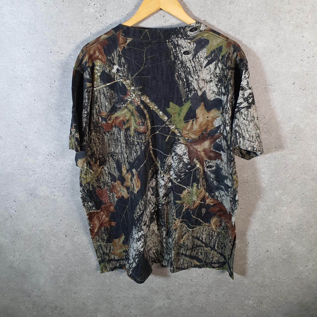 Vintage Russell Outdoors RealTree Camoflauge T Shirt Men’s XL Green Camo Short Sleeve