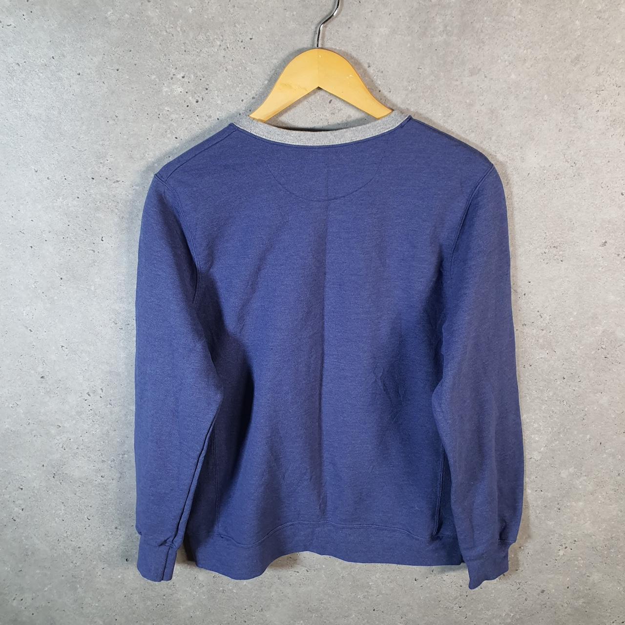 Vintage Champion Sweatshirt Womens Large Blue USA Pullover Spellout Logo
