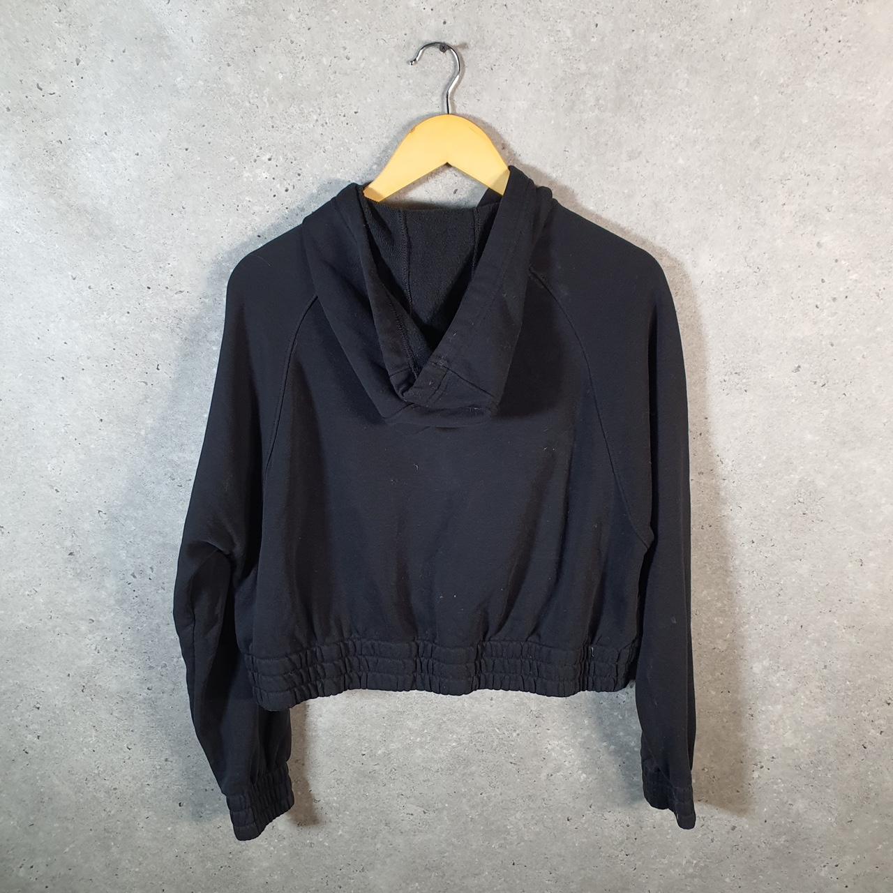 Vintage Nike Air Cropped Hoodie Womens Medium Black Swoosh Y2K Pullover Logo