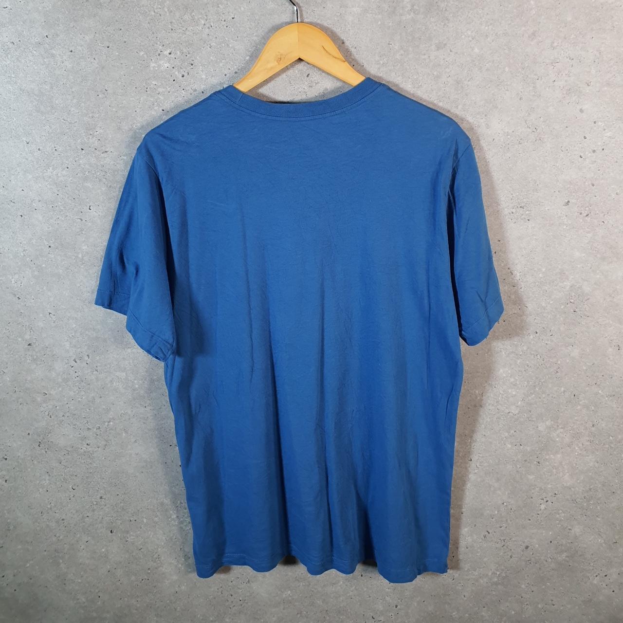 Vintage Nike T Shirt Men’s Large Blue Embroidered Single Swoosh Logo Athletic Big Fish Vintage