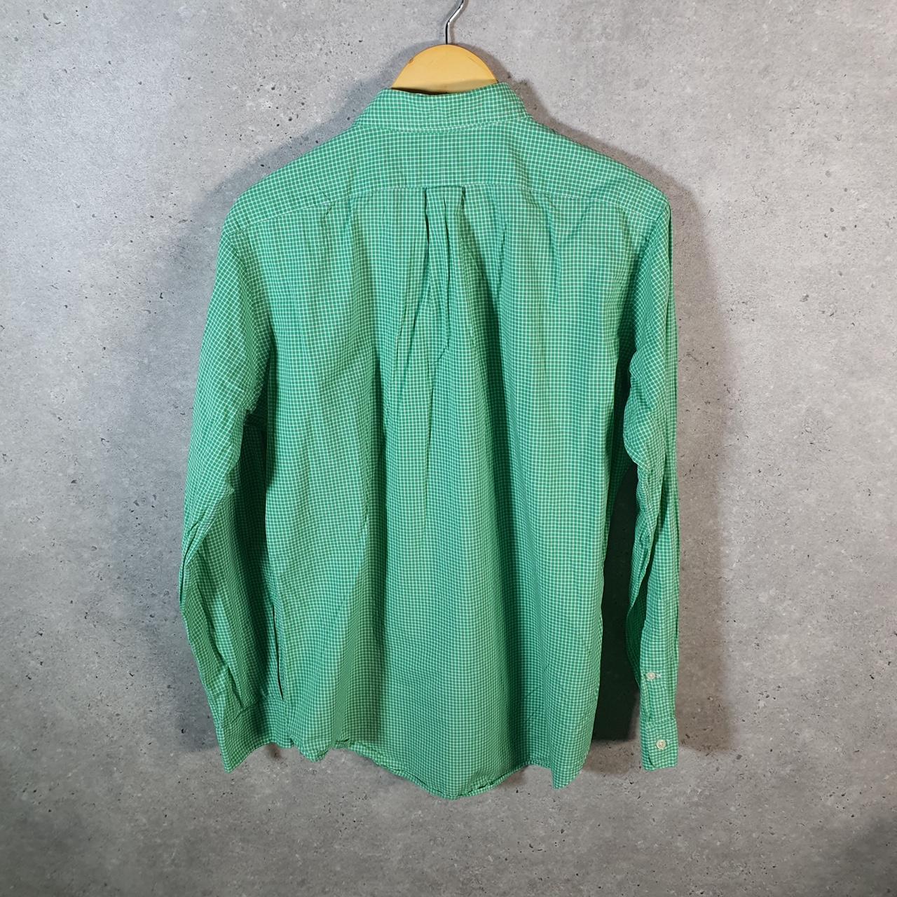 Vintage Ralph Lauren Button Down Shirt Men’s Medium Green Checkered Classic Fit Cotton Pony