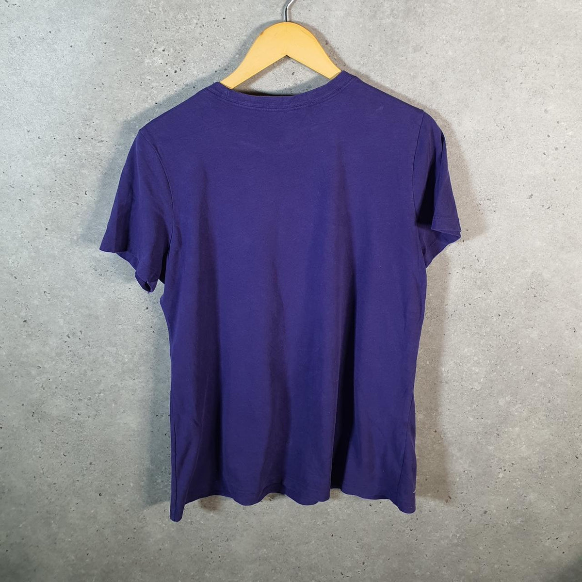 Vintage Nike Dri Fit TCU USA T Shirt Womens Large Purple Spellout Swoosh Athletic