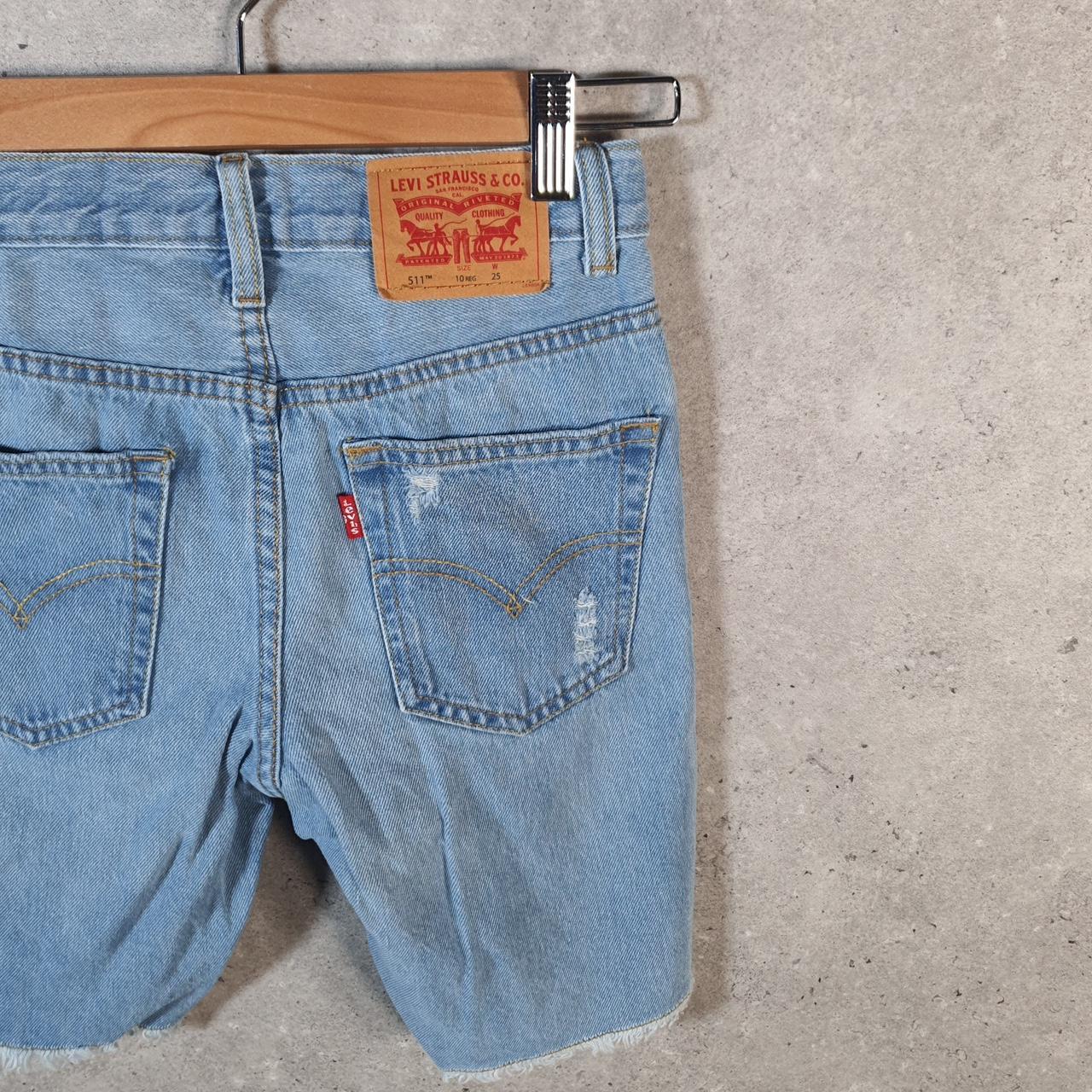 Vintage Levi’s 511 Cut Off Slim Shorts Jorts Cargo Womens W25 Blue Relaxed Denim