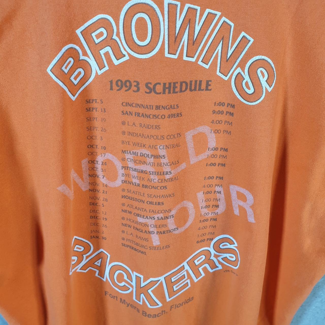Vintage Fruit of the Loom Floridas Dawg Pound 1993 Browns USA Single Stitch T Shirt Men’s Large Orange