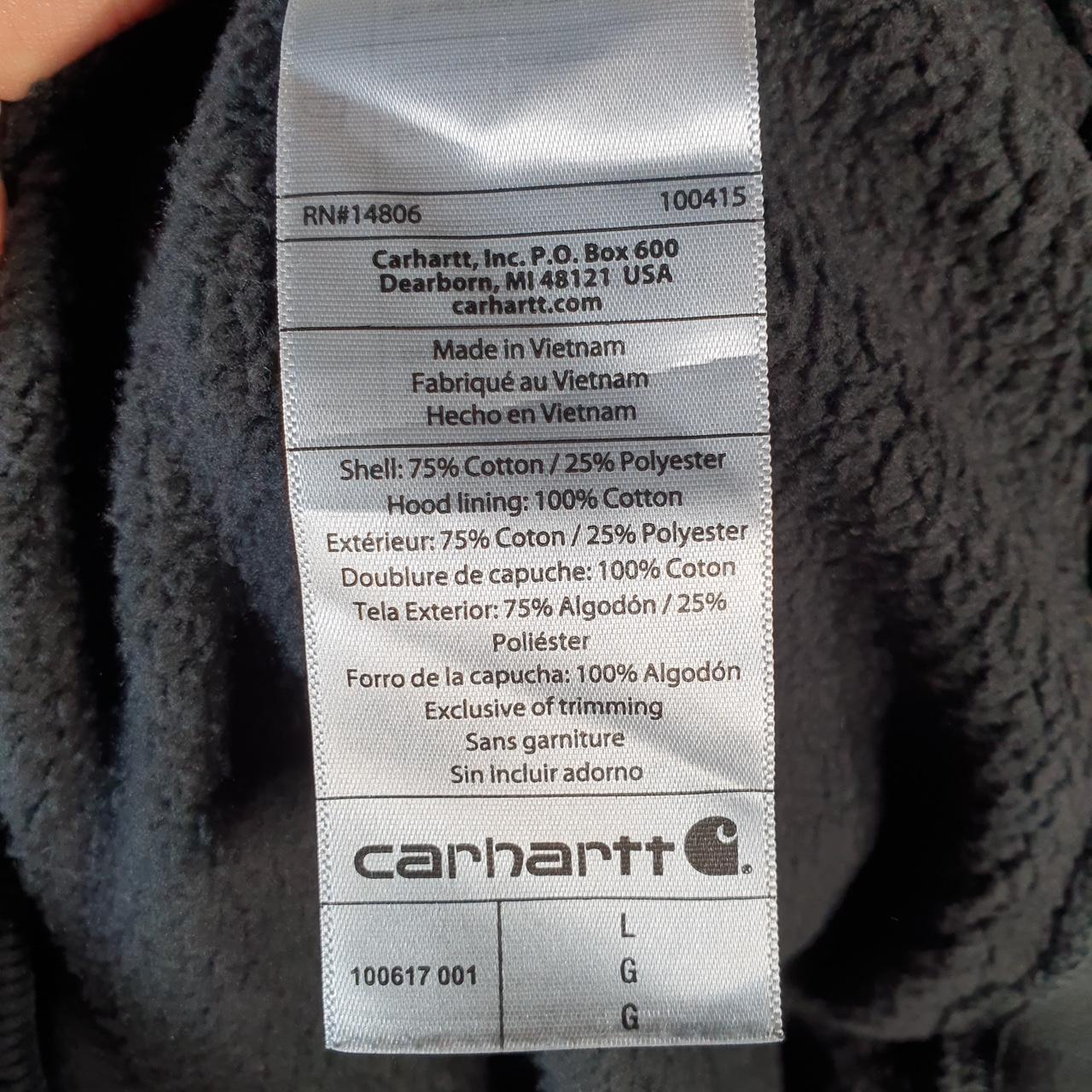 Vintage Carhartt Rain Defender Hoodie Men’s Large Black 1/4 Zip Pullover Blank USA Loose Fit