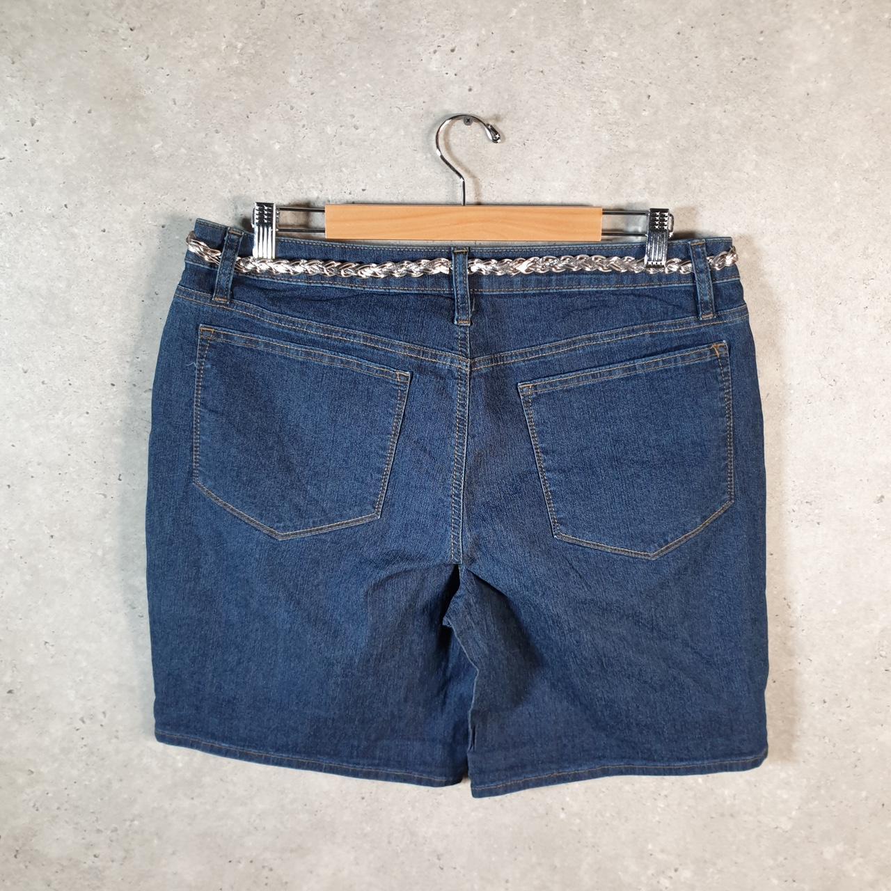 Vintage Lee Baggy Shorts Jorts Cargo Womens W36 Blue Relaxed Denim