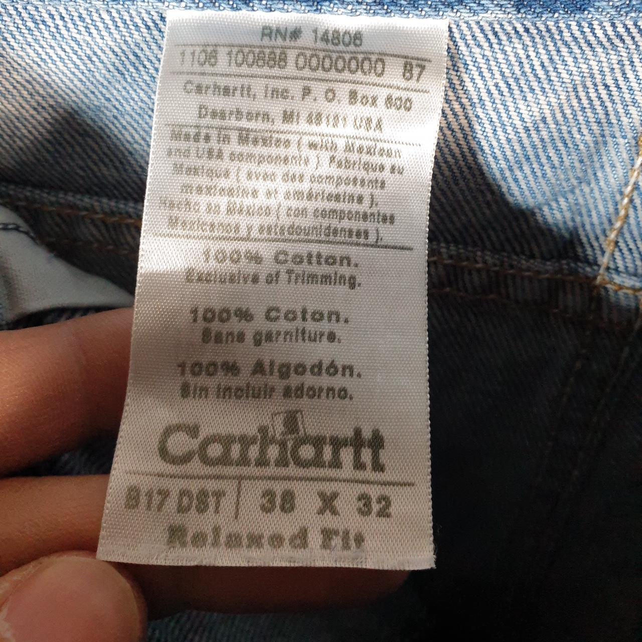 Vintage Carhartt Workwear Carpenter Jeans Mens W38 L26 Blue Denim Relaxed Fit USA