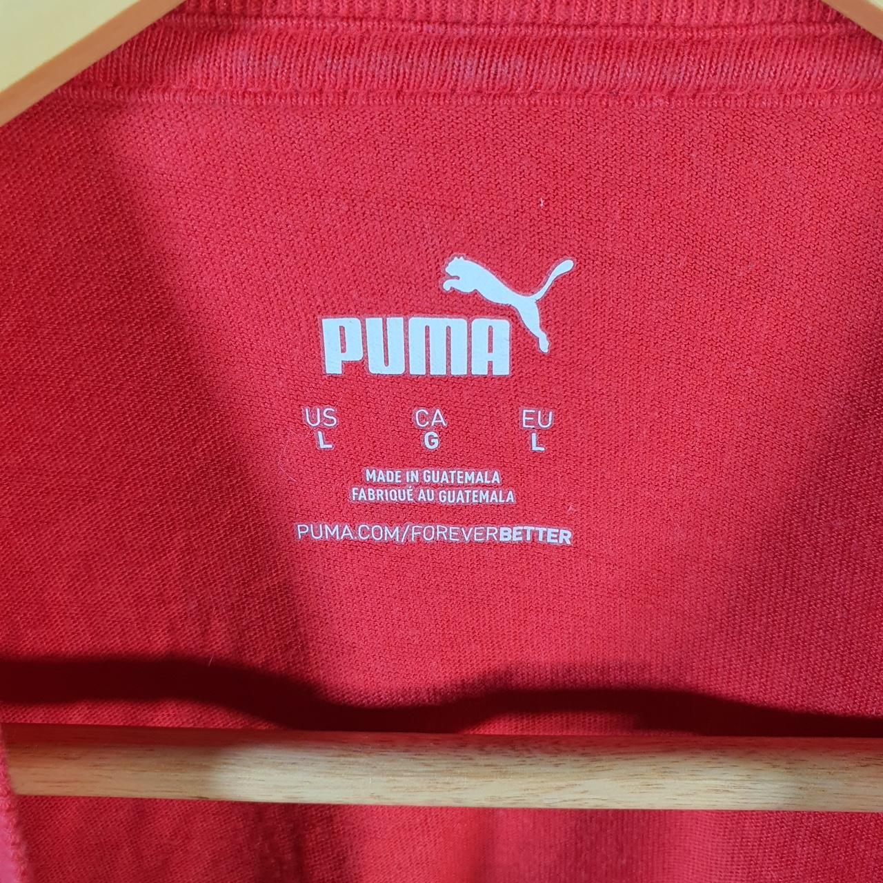 Vintage Puma Spellout T Shirt Men’s Large Red Logo Athletic Casual