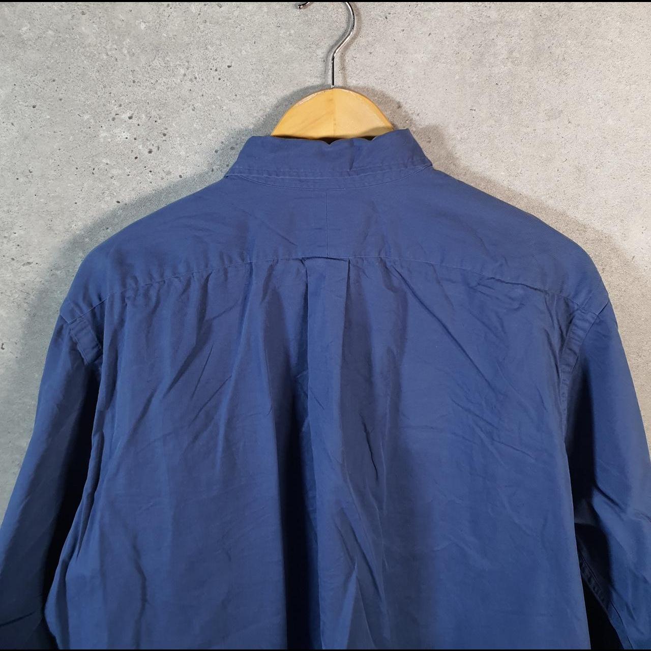 Vintage Ralph Lauren Button Down Shirt Men’s Large Blue Long Sleeve Classic Fit Cotton Pocket Big Fish Vintage