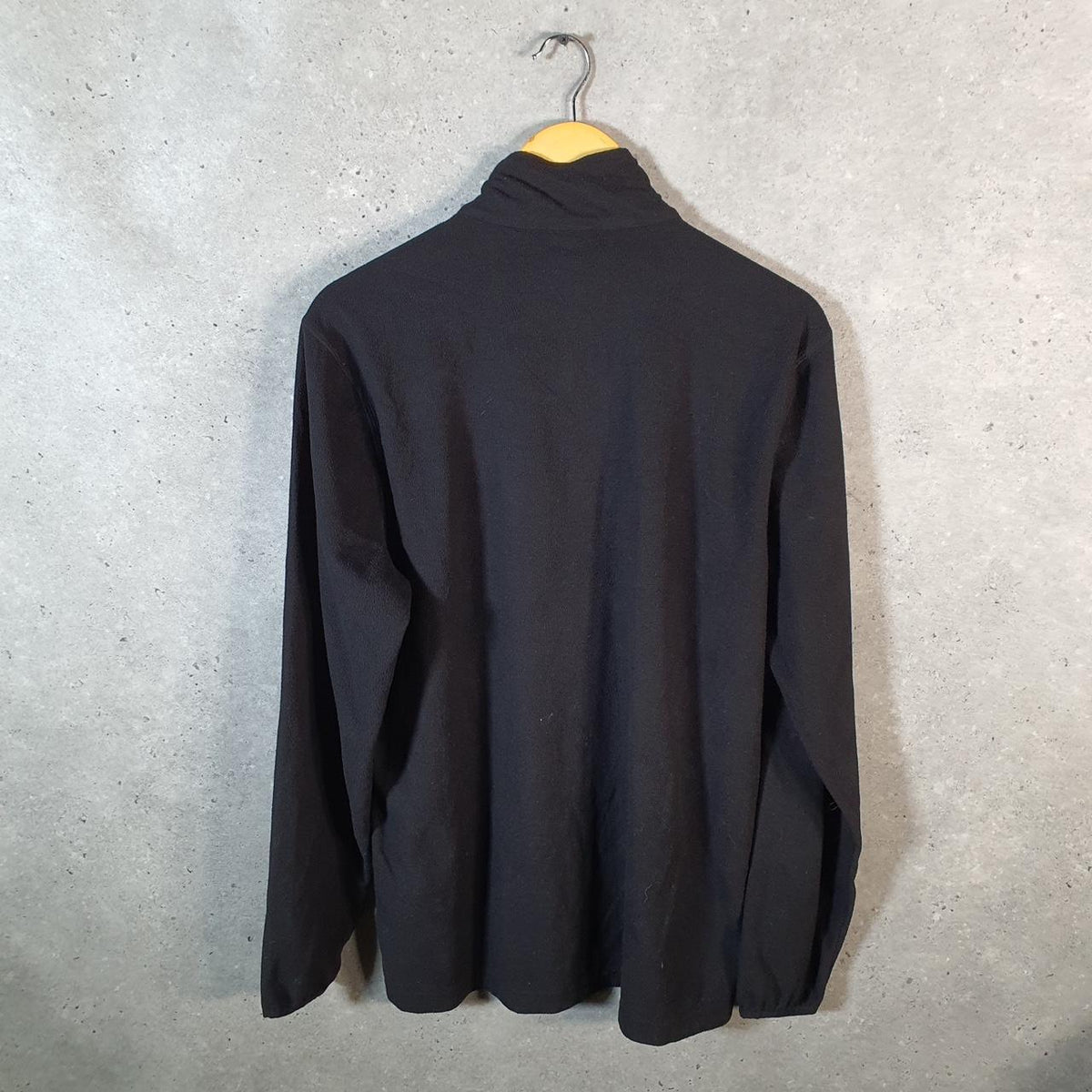 Vintage Champion 1/4 Zip Fleece Pullover Sweatshirt Mens XL Black Embroidered Logo