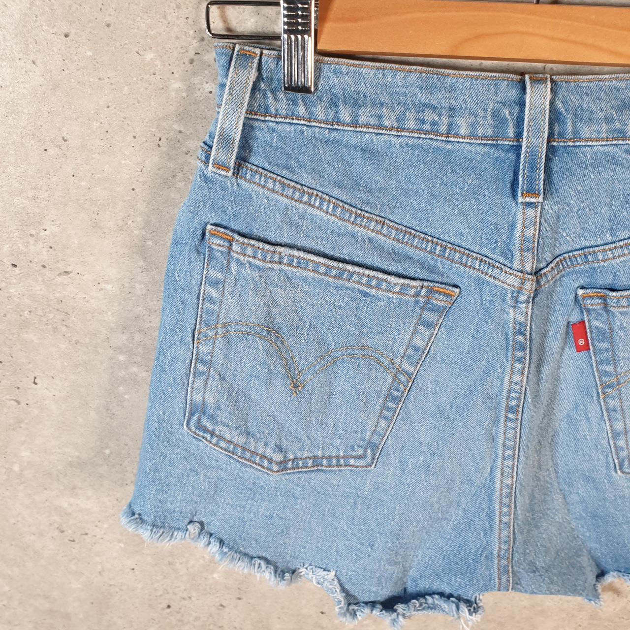 Vintage Levi’s 501 Cut Off Baggy Shorts Jorts Cargo Womens W27 Blue Relaxed Denim