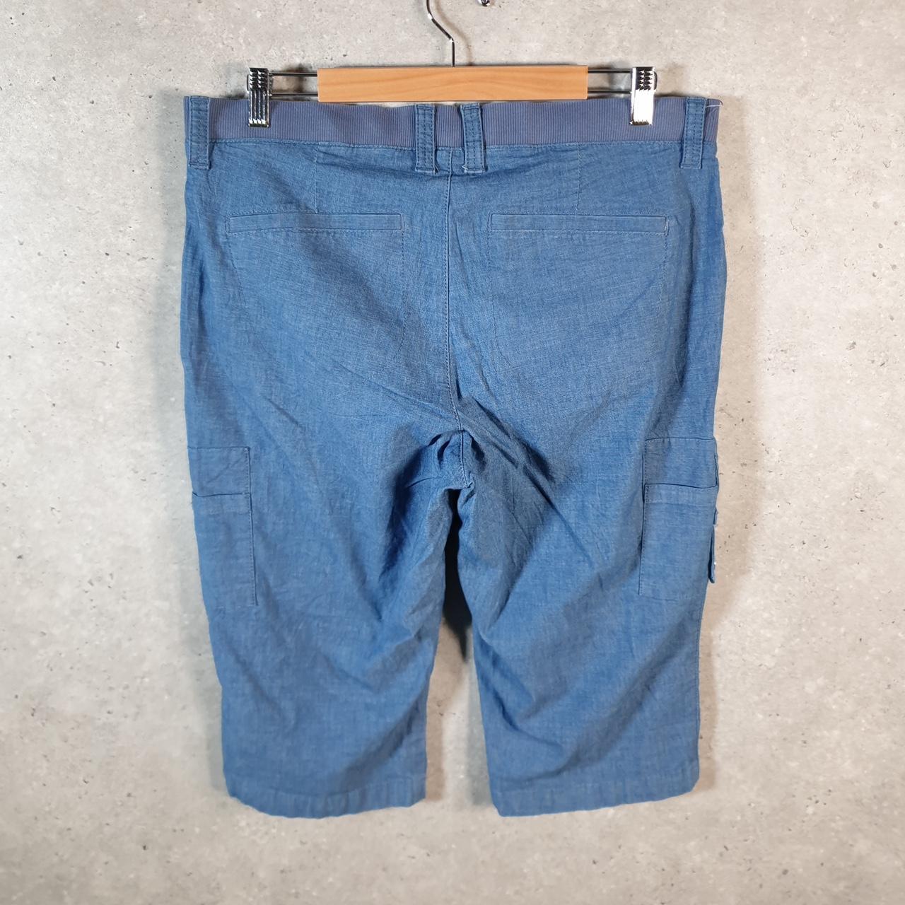 Vintage Lee Baggy Shorts Jorts Cargo Womens W36 Blue Relaxed Denim