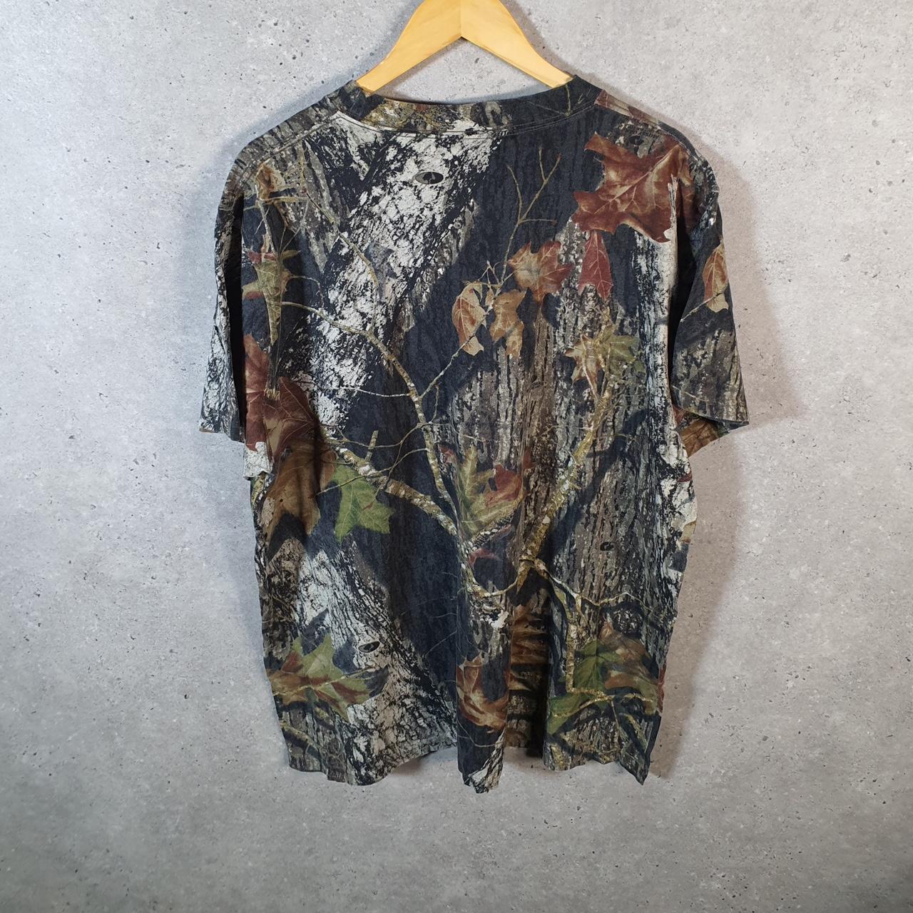Vintage Russell Outdoors RealTree Camoflauge T Shirt Men’s XL Green Camo Short Sleeve