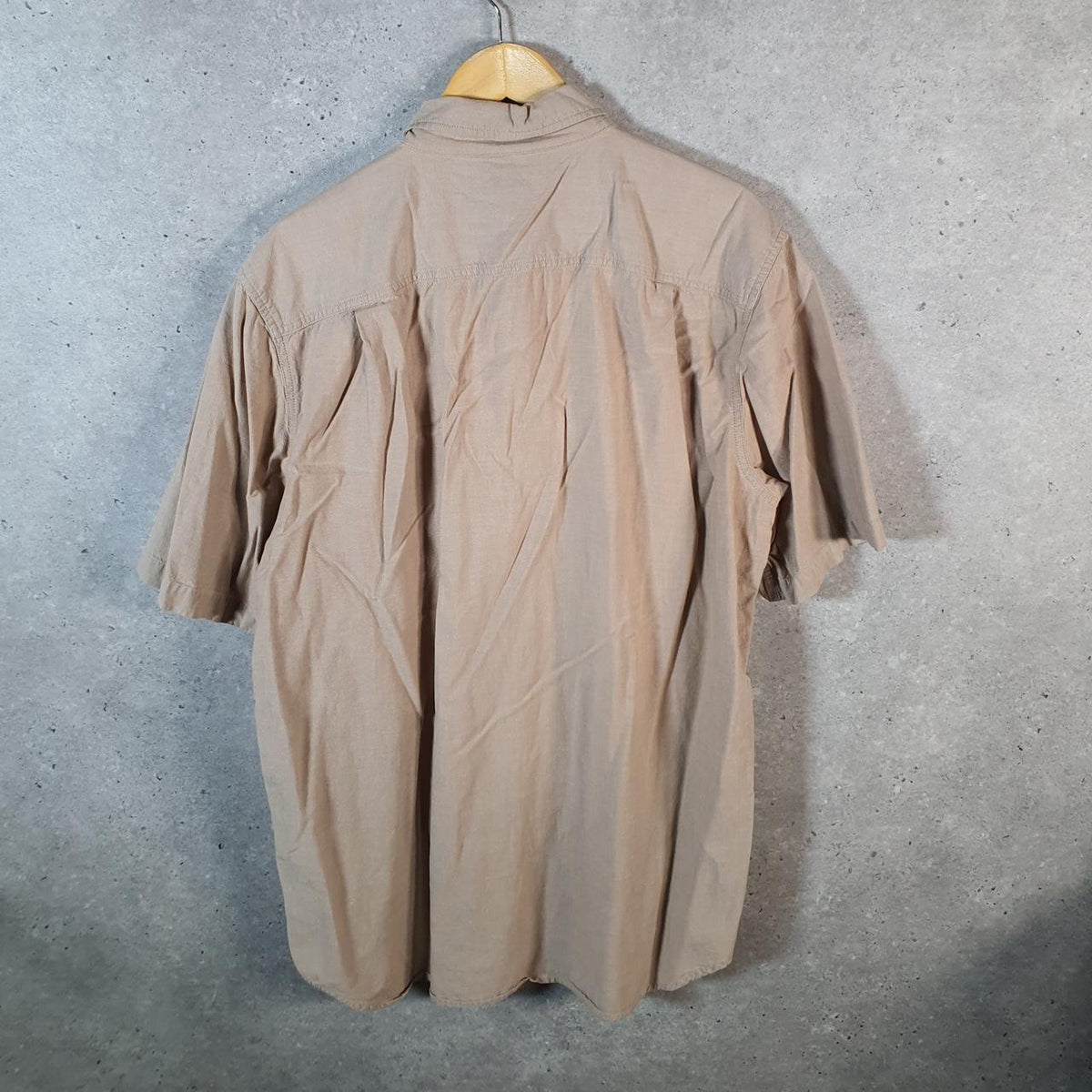 Vintage Carhartt Shirt Button Down Mens XL Brown Short Sleeve Chore Utility Relaxed - Big Fish Vintage