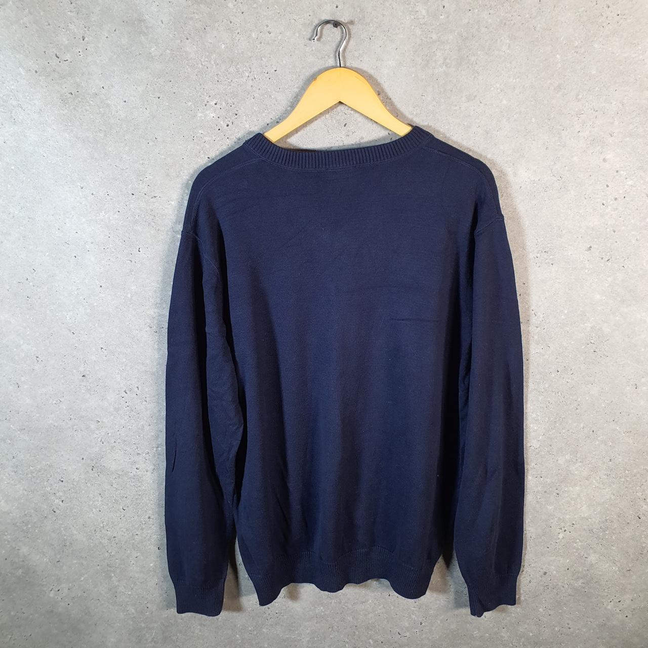 Vintage Lacoste Sweatshirt Men’s Large Navy Blue Pullover Logo Y2K Jumper Logo Casual