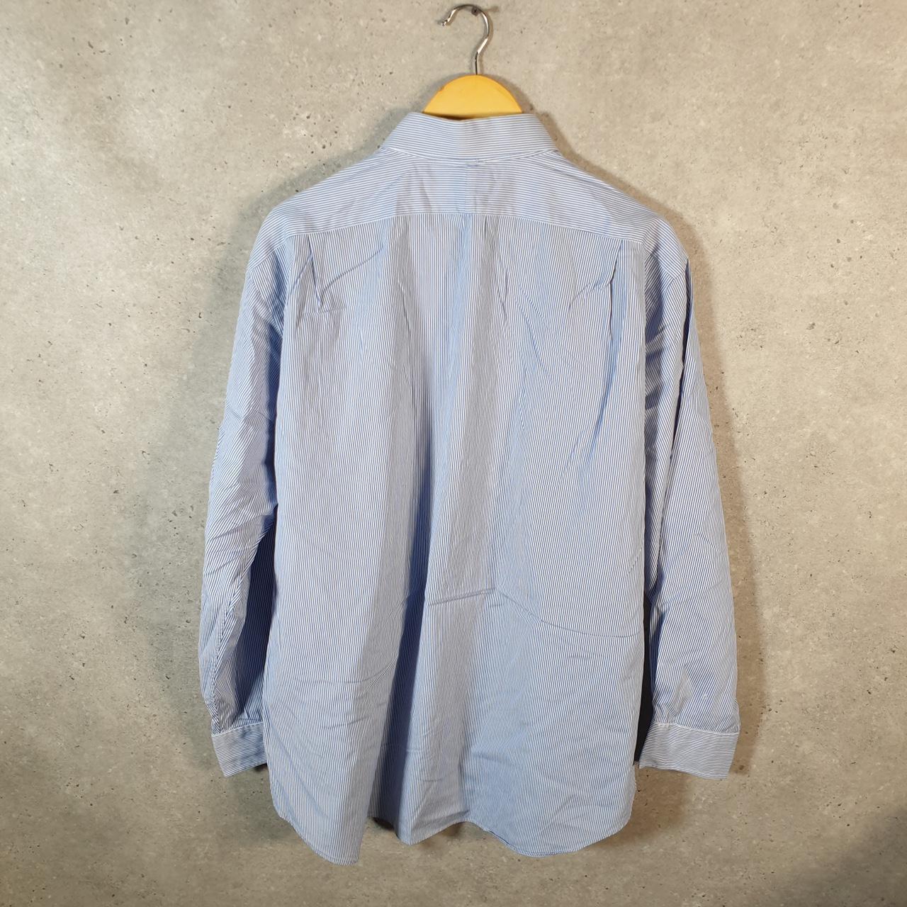 Vintage Ralph Lauren Button Down Shirt Men’s 2XL Blue Striped Regent Classic Fit Cotton