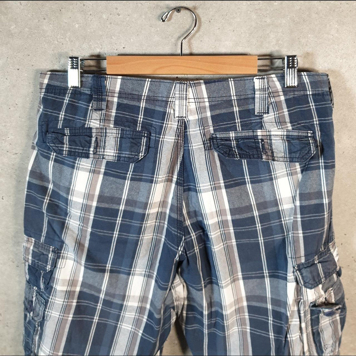 Vintage Lee Dungarees Shorts Jorts Chino Cargo Men’s W34 Checkered Cotton