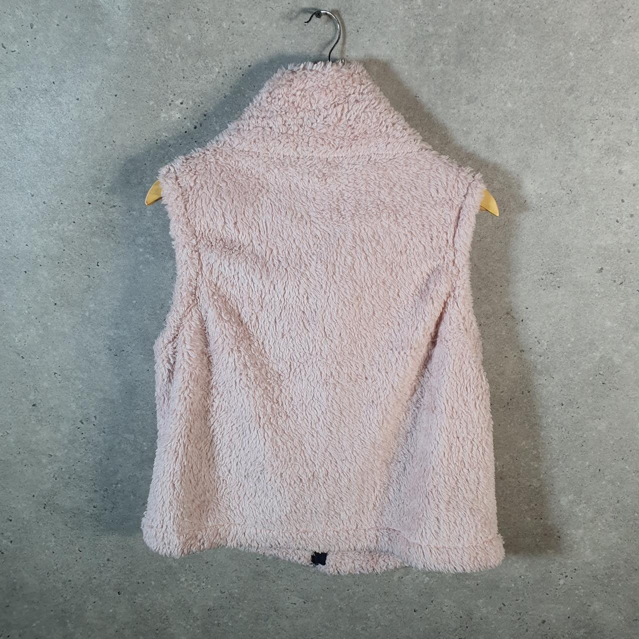 Vintage Tommy Hilfiger Full Zip Fleece Gilet Womens Large Pink Spellout Logo Winter