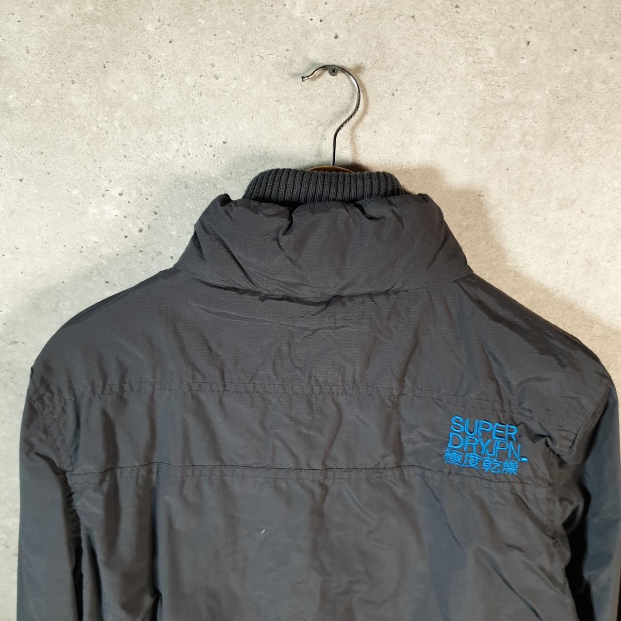 Superdry Windcheater Fleece Lined Jacket Womens XL Black Zips Pockets Utility