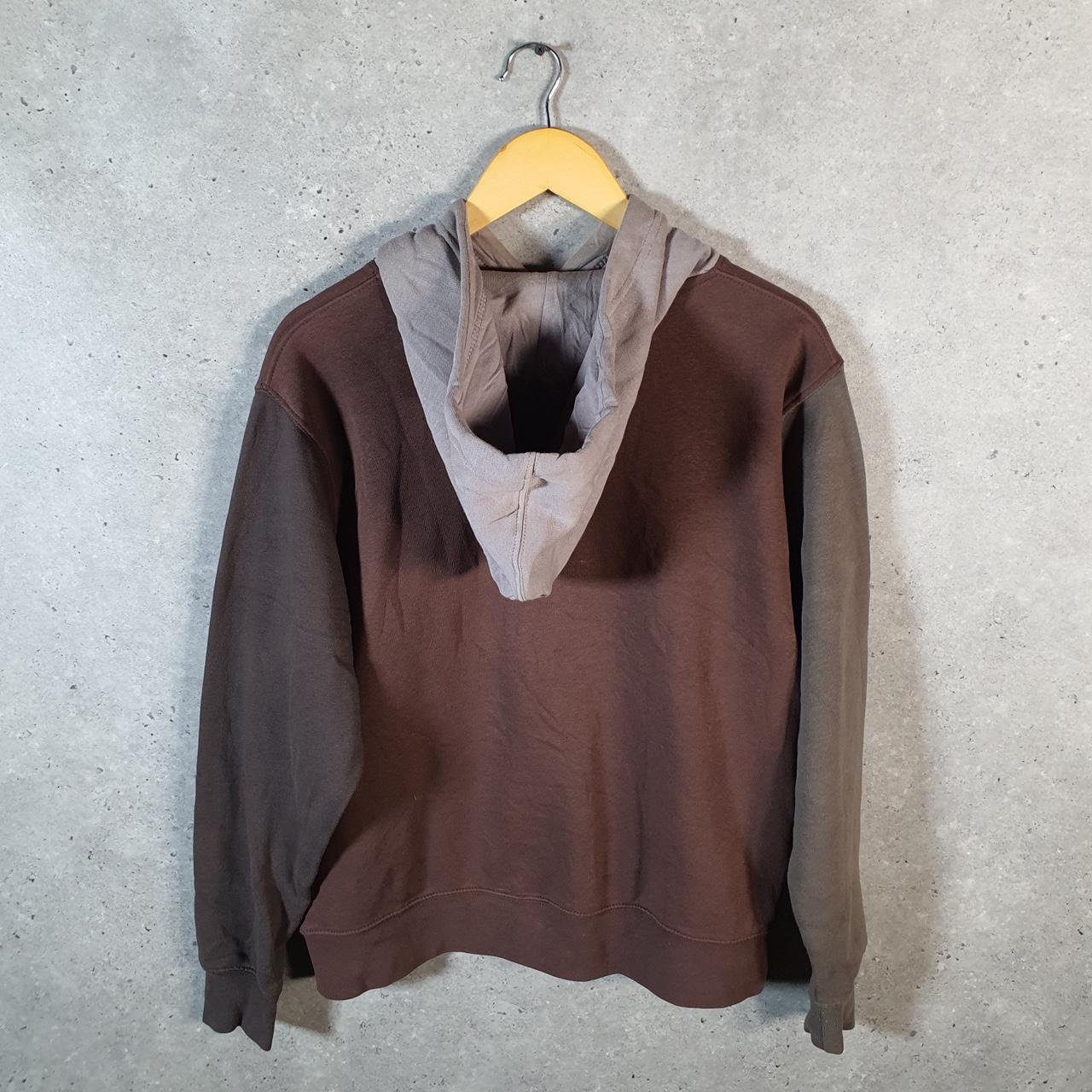 Vintage Nike Centre Swoosh Hoodie Womens Medium Brown Y2K Pullover Logo