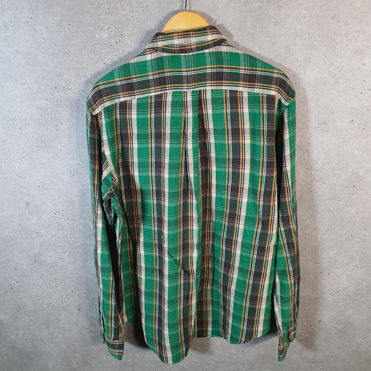 Vintage Ralph Lauren Button Down Shirt Men’s Large Green Flannel Pockets