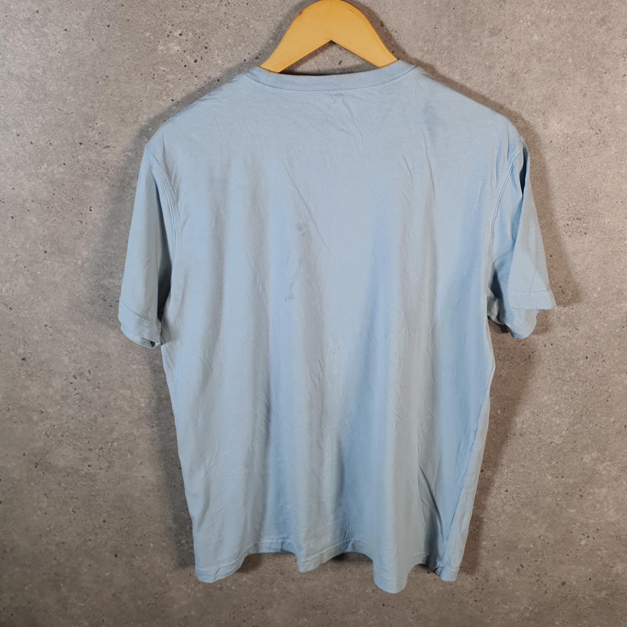 Vintage American Eagle Embroidered Logo T Shirt Mens Medium Blue Athletic Casual