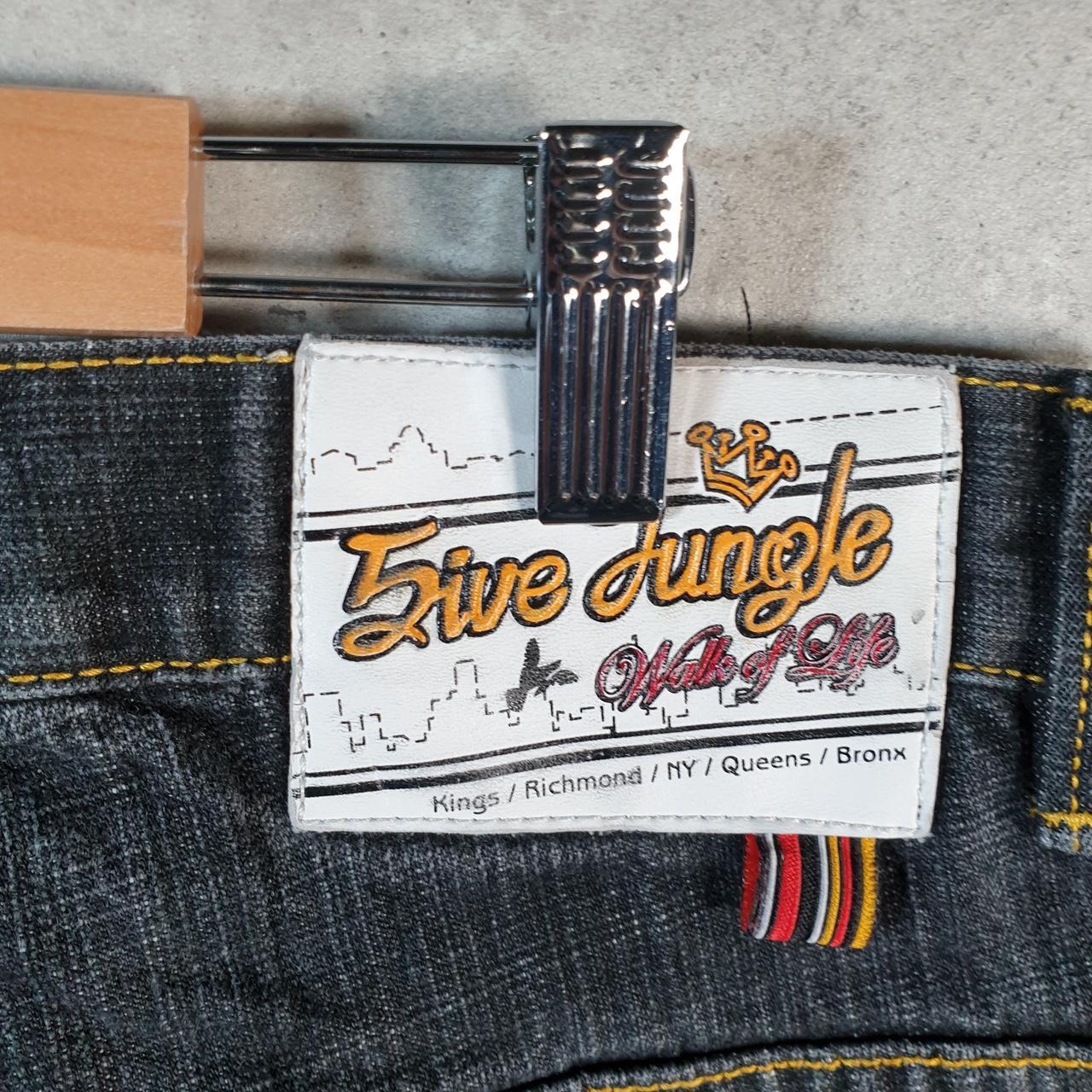 Vintage 5ive Jungle Baggy Y2K Hip Hop Jeans Shorts Jorts Mens W38 Grey Denim USA Big Fish Vintage