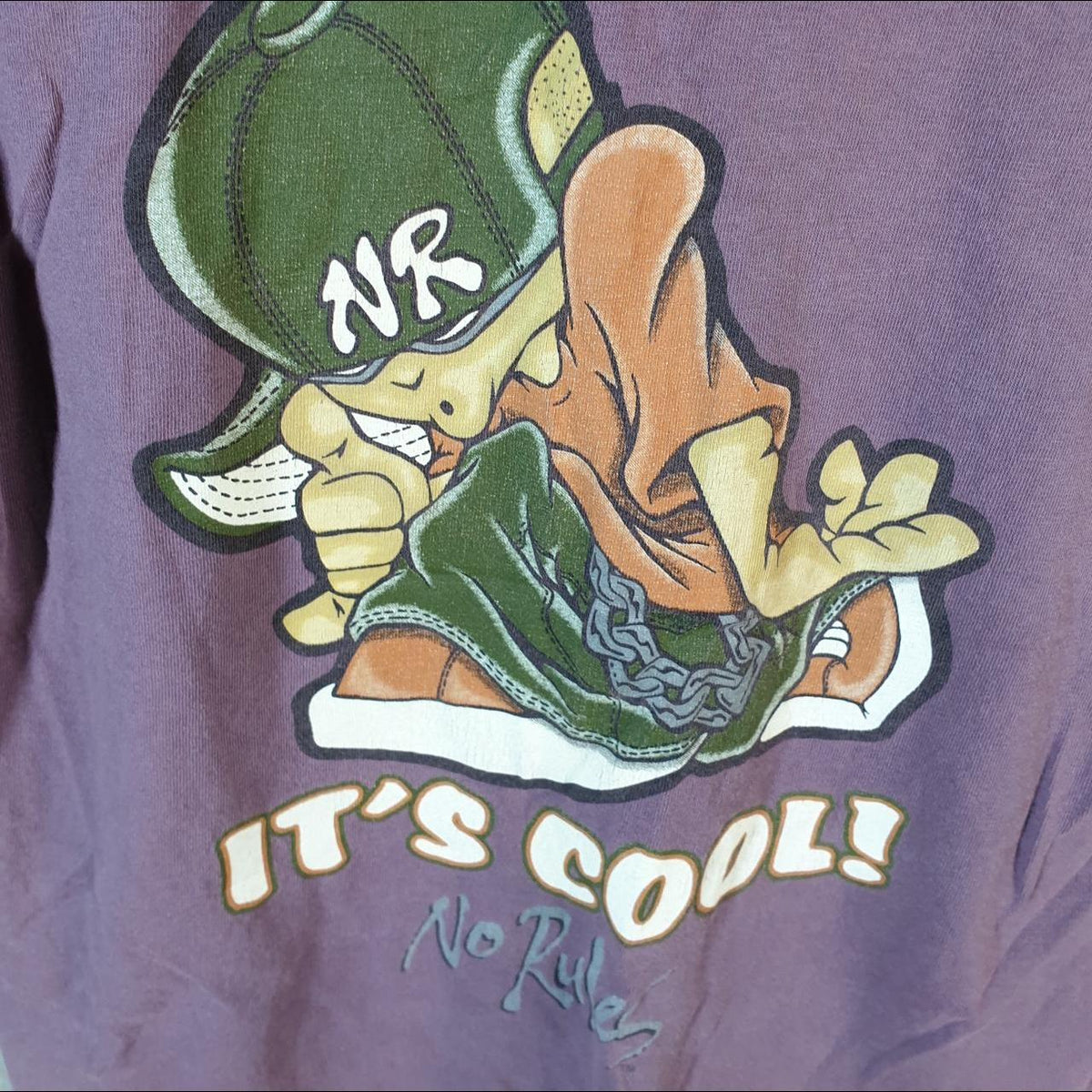 Vintage No Rules It’s Cool Y2K Graphic 90s Single Stitch T Shirt Men’s XS Purple