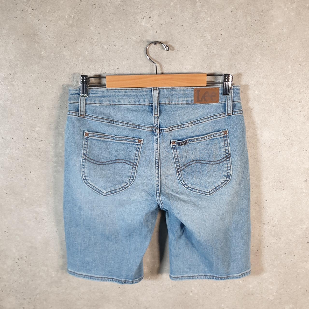 Vintage Lee Baggy Shorts Jorts Cargo Womens W30 Blue Relaxed Denim