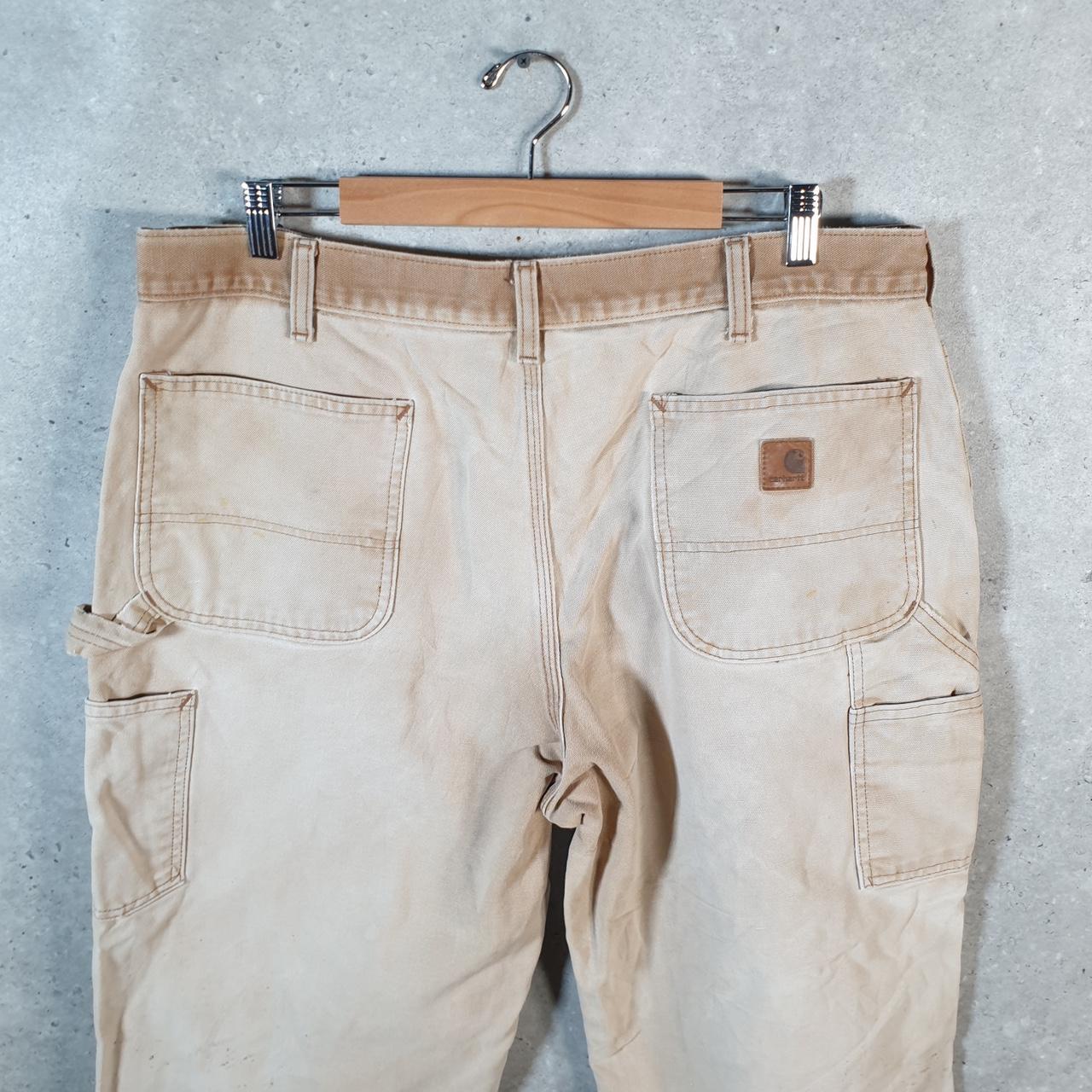 Vintage Carhartt Carpenter Trousers Mens W38 L28 Brown Dungaree Fit Workwear